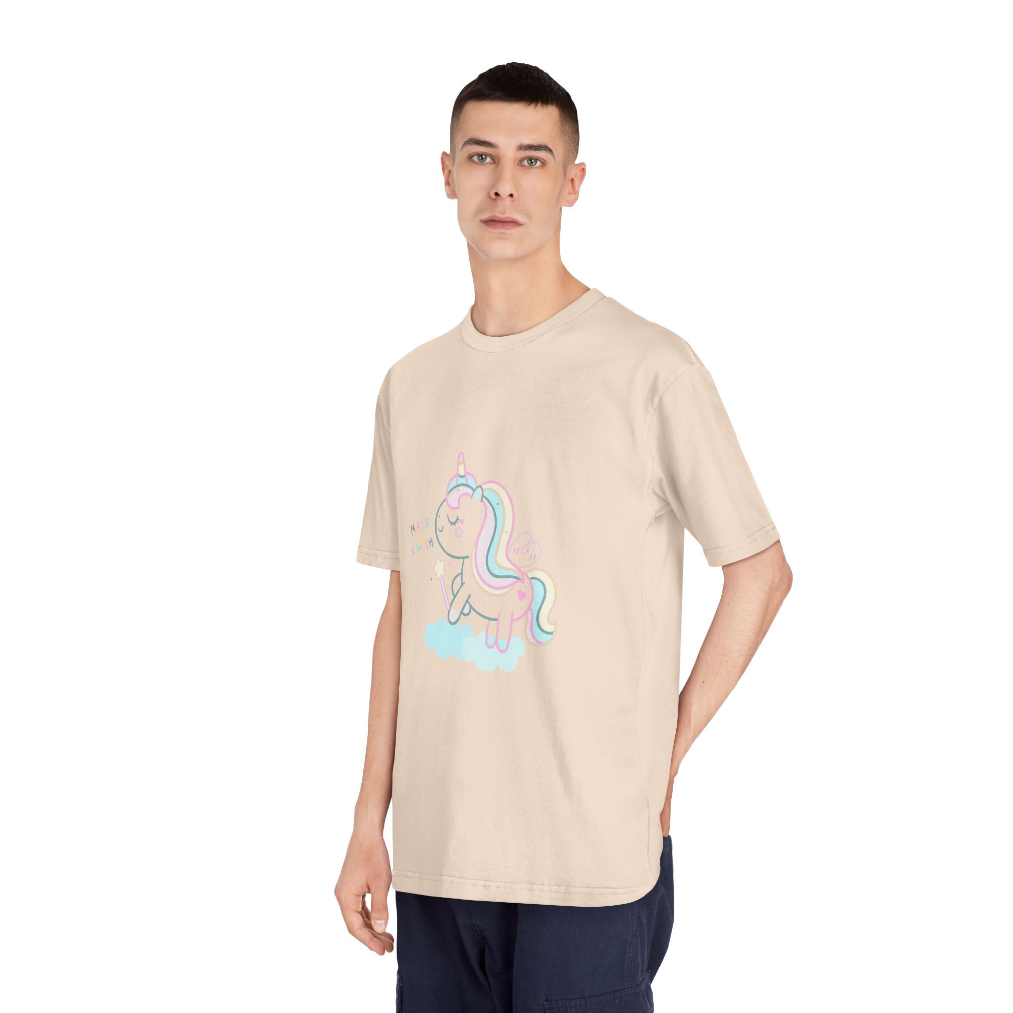Cute Unicorn Pastel Holding Magic Wand Unisex Classic Crewneck T Shirt - Image 12