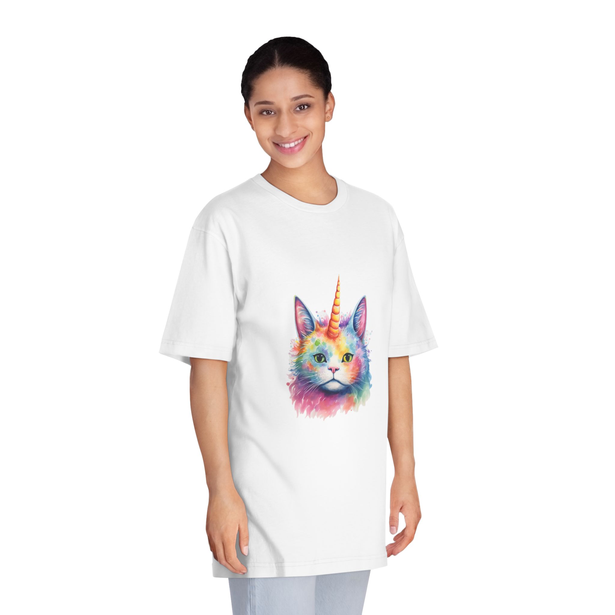 There Is Cat With Unicorn Horn Its Head Generative Ai Unisex Classic Crewneck T Shirt - Image 3