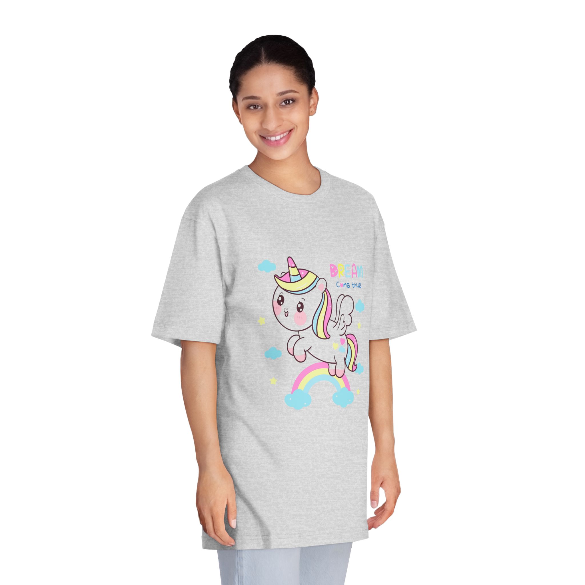 Cute Unicorn Pegasus Cartoon Fly Pastel Rainbow Kawaii Animal Unisex Classic Crewneck T Shirt - Image 15