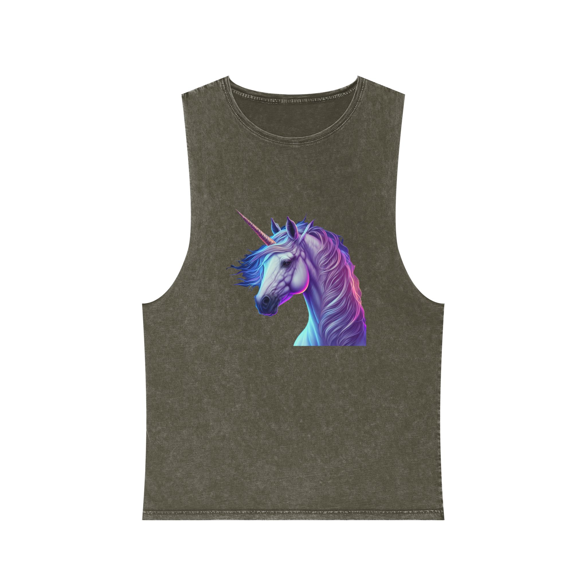 Adorable Colorful Unicorn Copy Unisex Stonewash Tank Top - Image 5