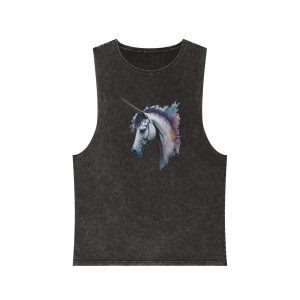 Illustration Unicorn Painted Watercolor Technique Generative Ai Decorative Painting Unisex Stonewash Tank Top