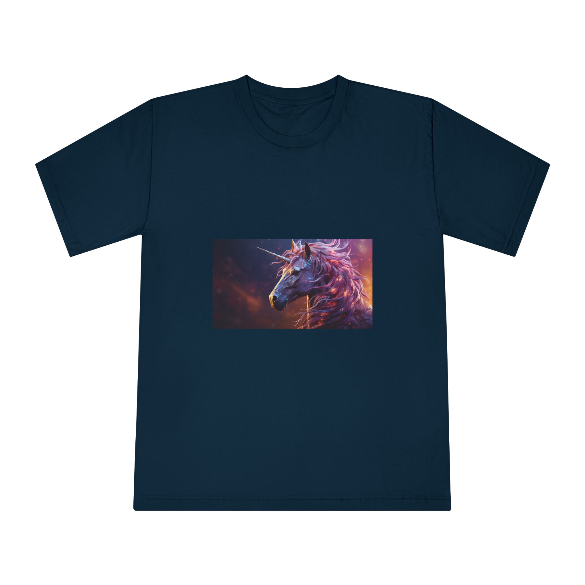 Pink 3d Mythical Unicorn With Lights Mane (1) Unisex Classic Crewneck T Shirt - Image 17
