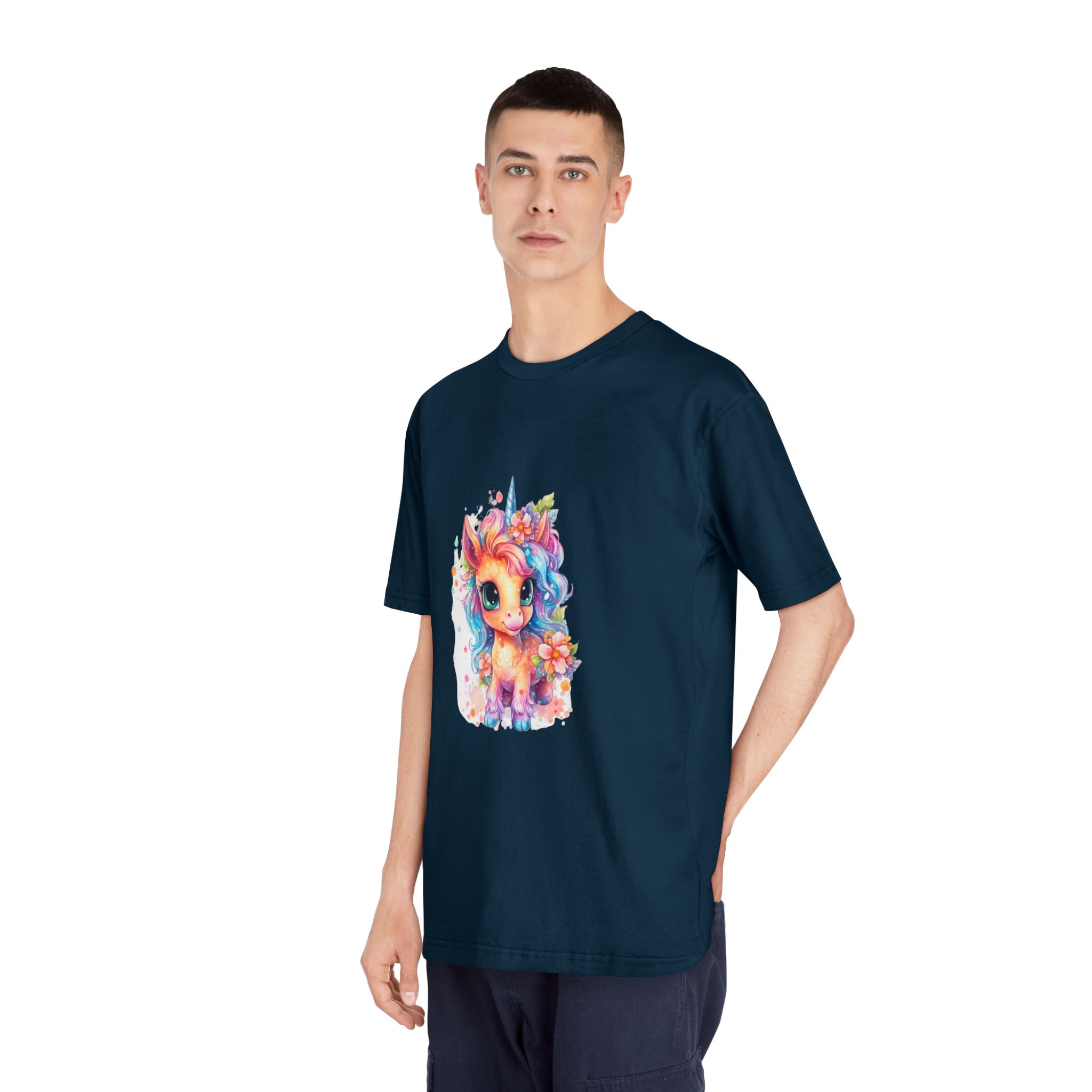 Cute Colorful Magic Unicorn With Flowers Watercolor Style (1) Fotor Bg Remover 2023110475940 Unisex Classic Crewneck T Shirt - Image 20