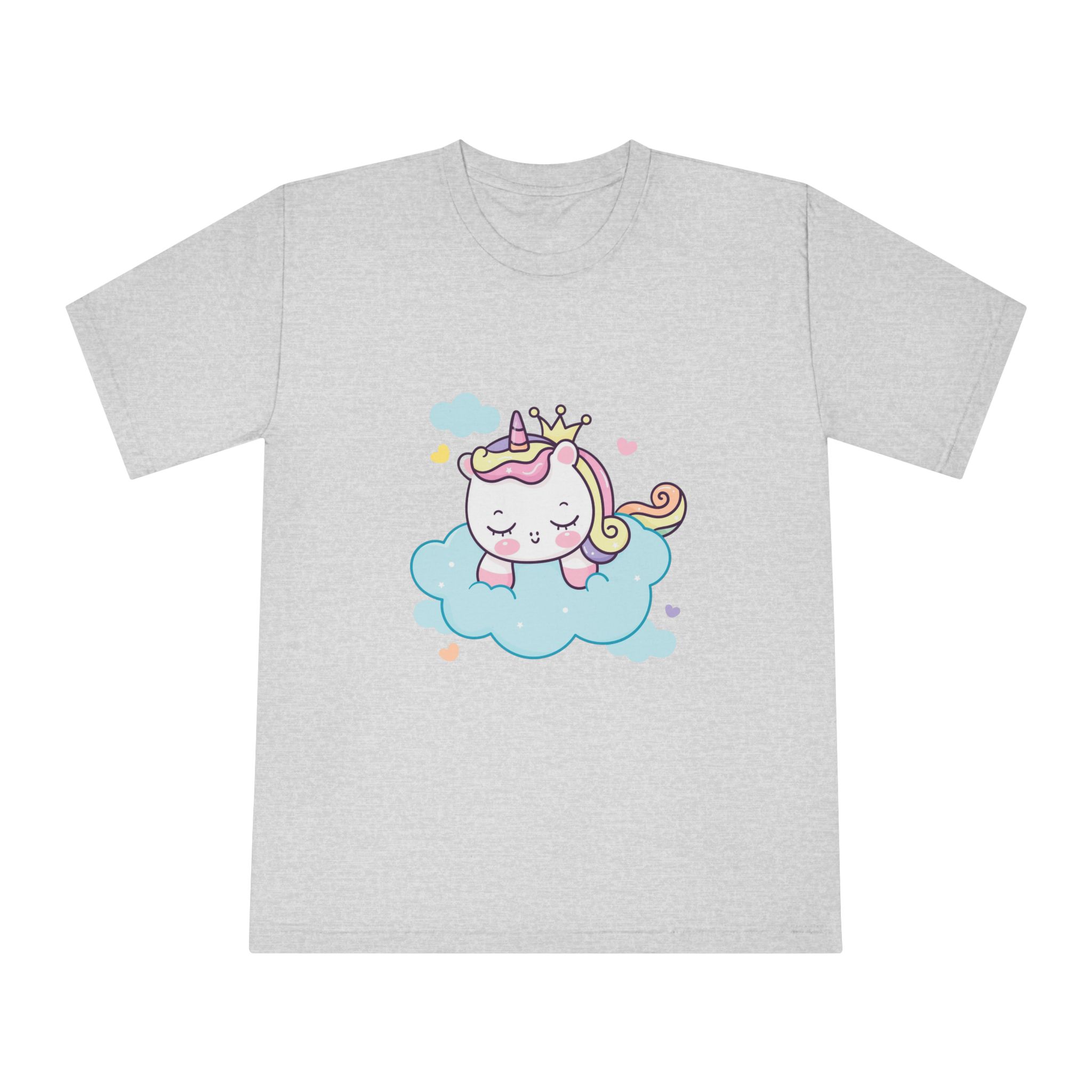 Cute Unicorn Princess Cartoon Sleep Cloud Kawaii Clipart Unisex Classic Crewneck T Shirt - Image 13