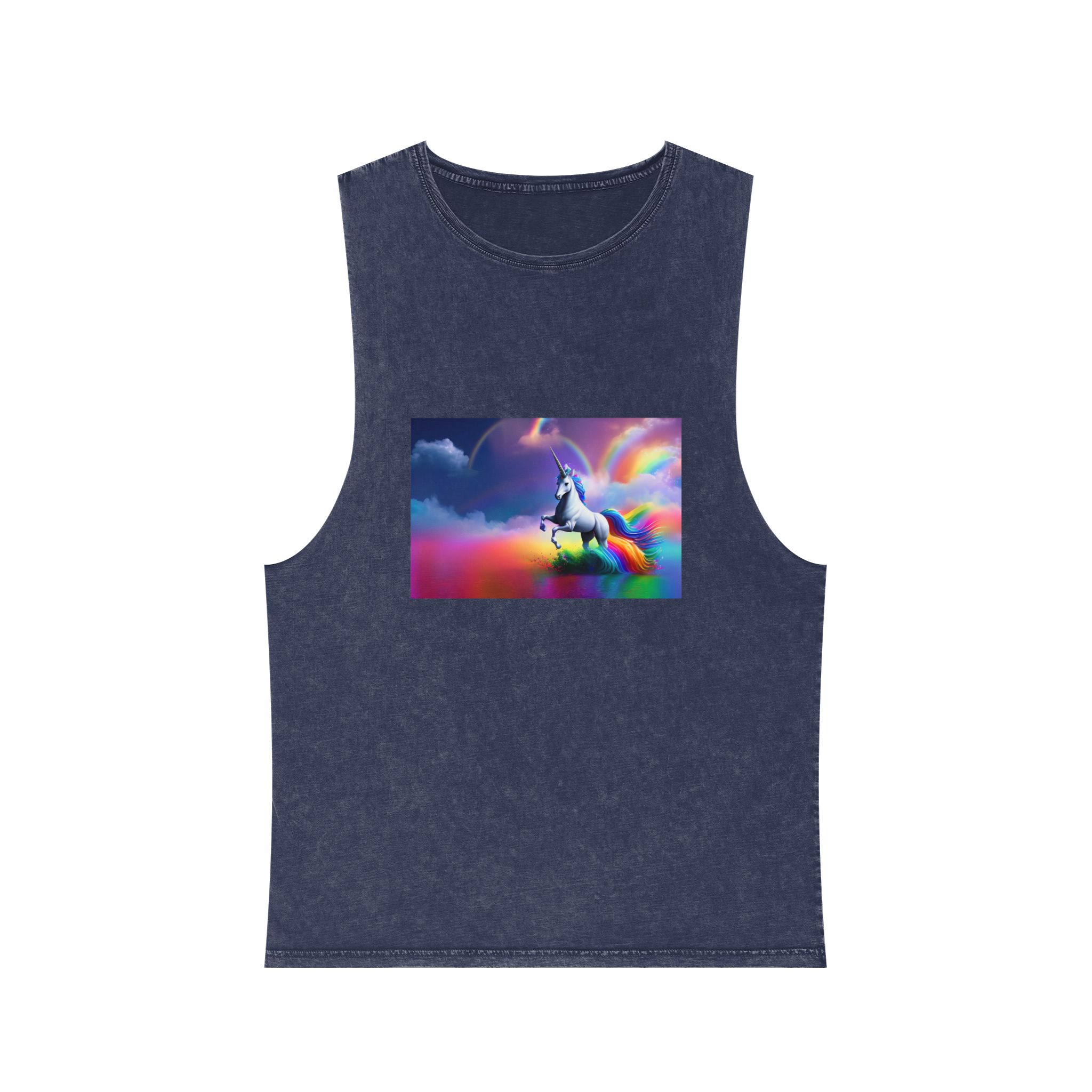 Beautiful Butterfly Unicorn Watercolors Unisex Stonewash Tank Top - Image 13