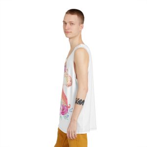 Linda Hermosa Cabeza Unicornio Flores Mens Tank Aop
