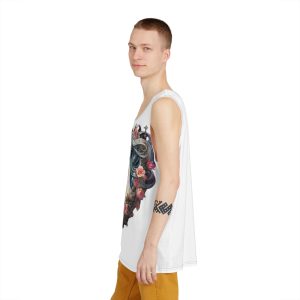 Unicorn With Blue Hair Flowers Heart Shape Generative Ai Mens Tank Aop