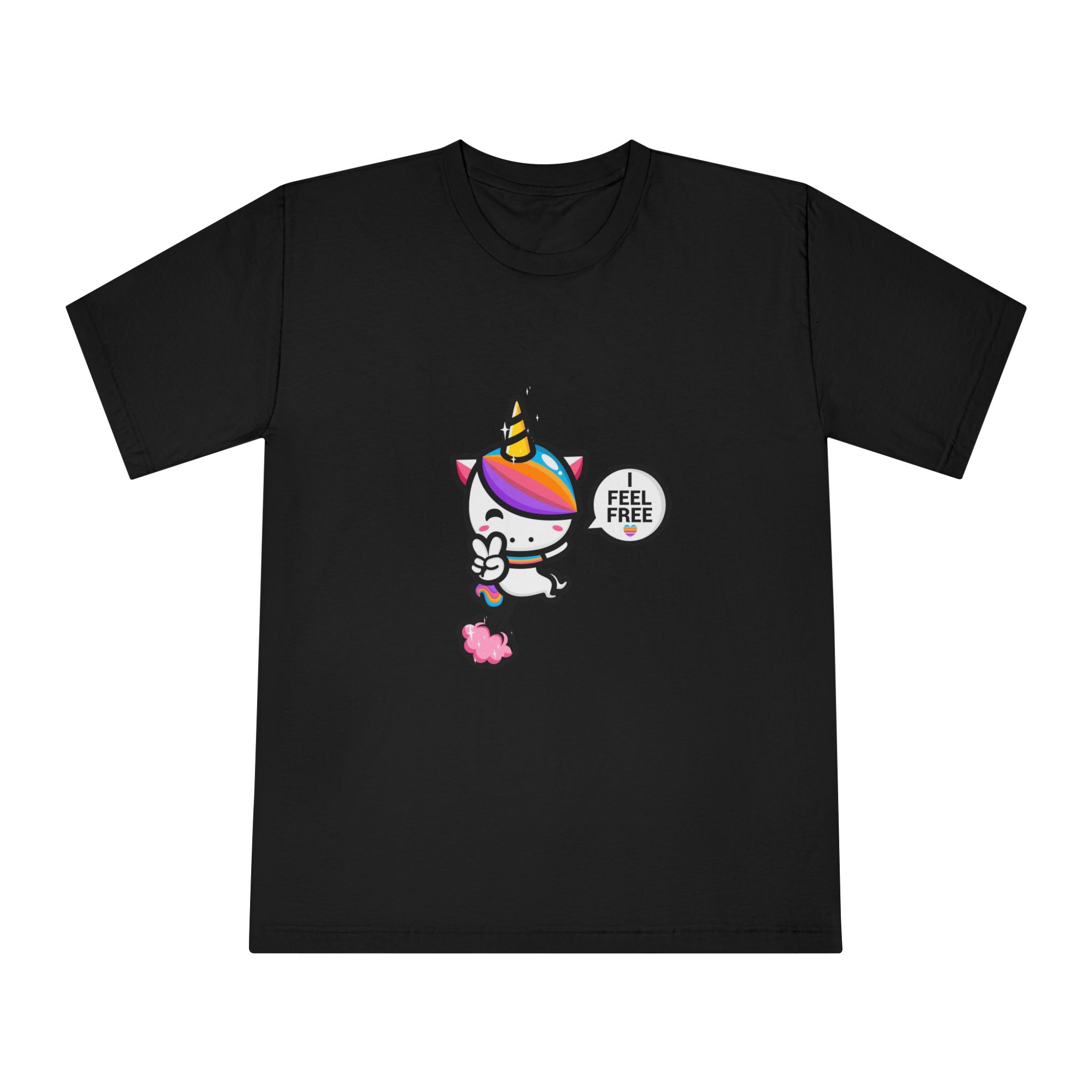 Cute Unicorn Is Flying With Fart Unisex Classic Crewneck T Shirt - Image 5