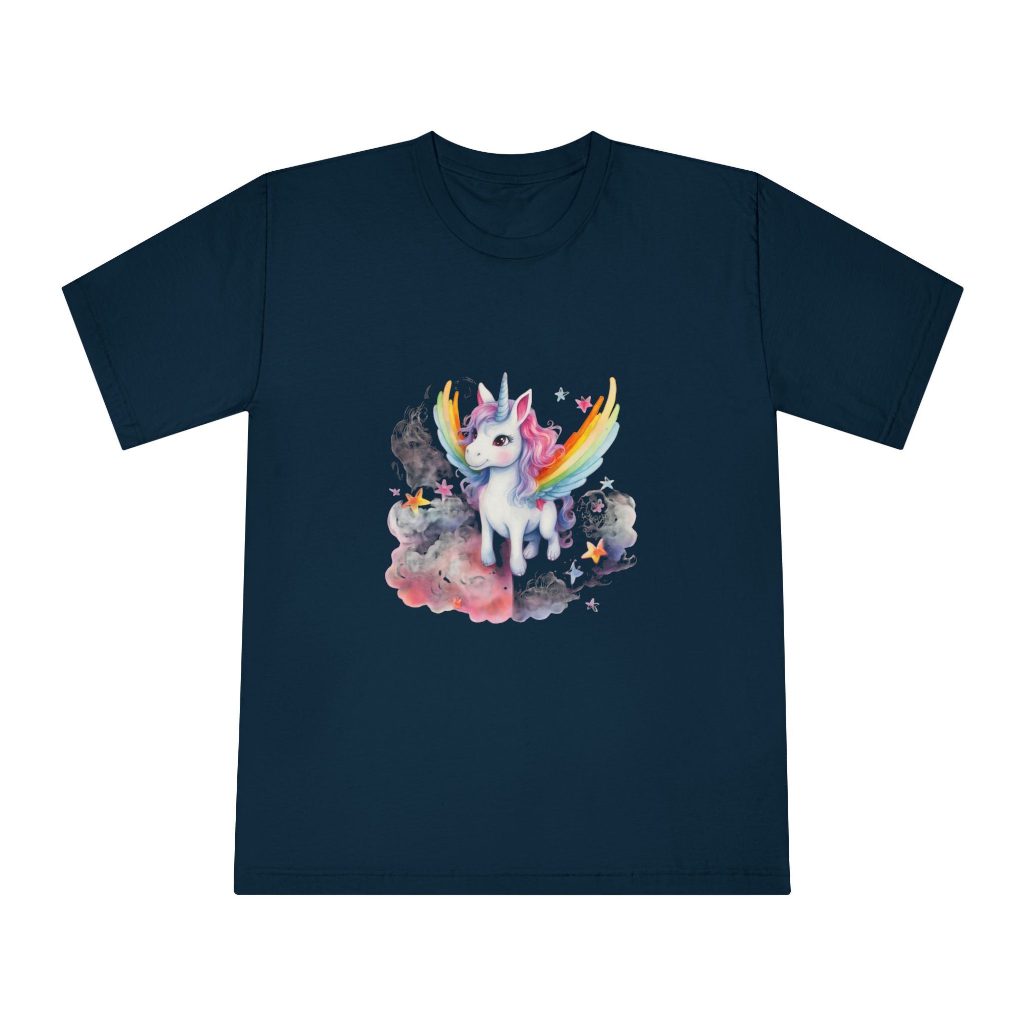 There Is Unicorn With Rainbow Mane Wings Cloud Generative Ai Unisex Classic Crewneck T Shirt - Image 17