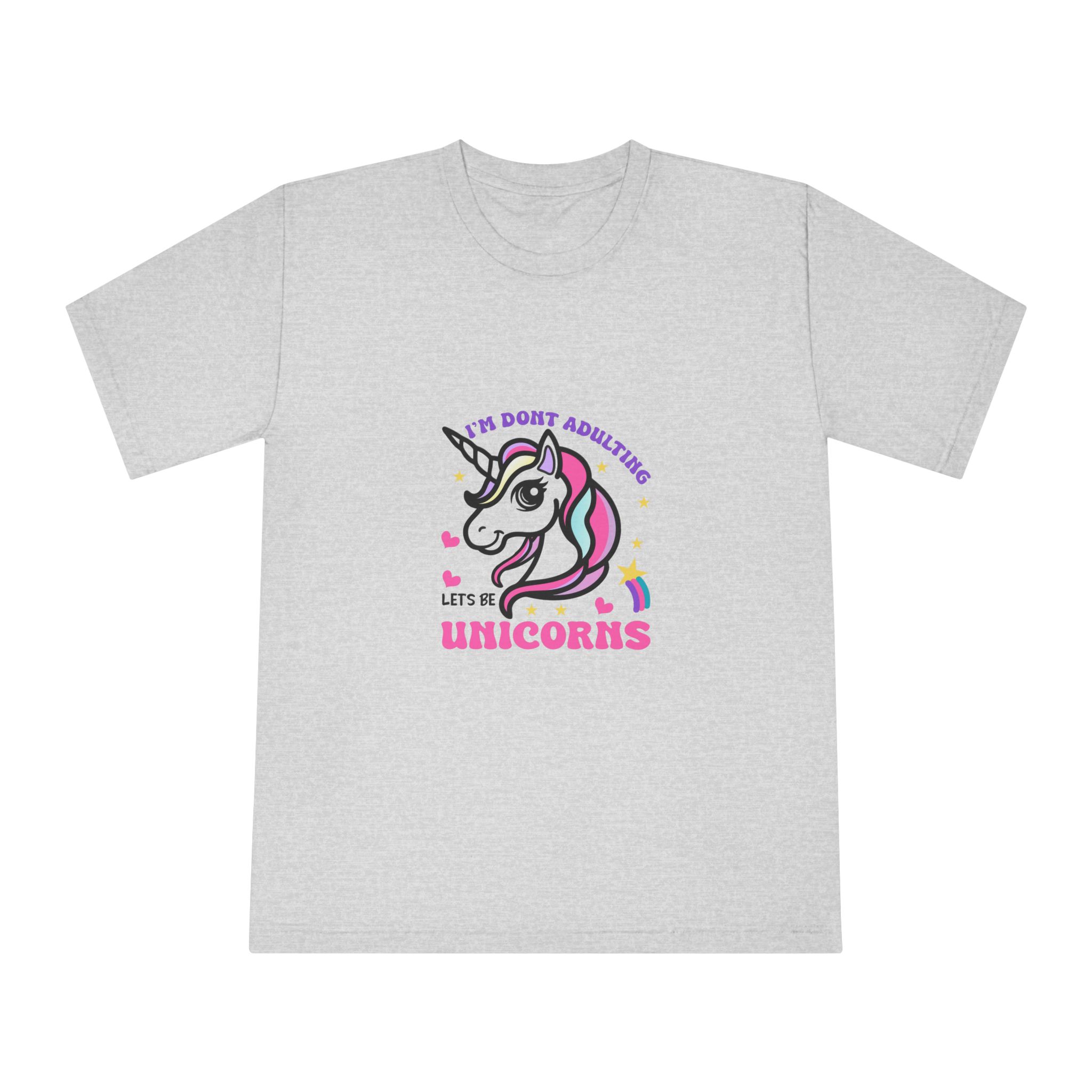 Cute Unicorn Illustration With Rainbow Stars Hearts Unisex Classic Crewneck T Shirt - Image 13