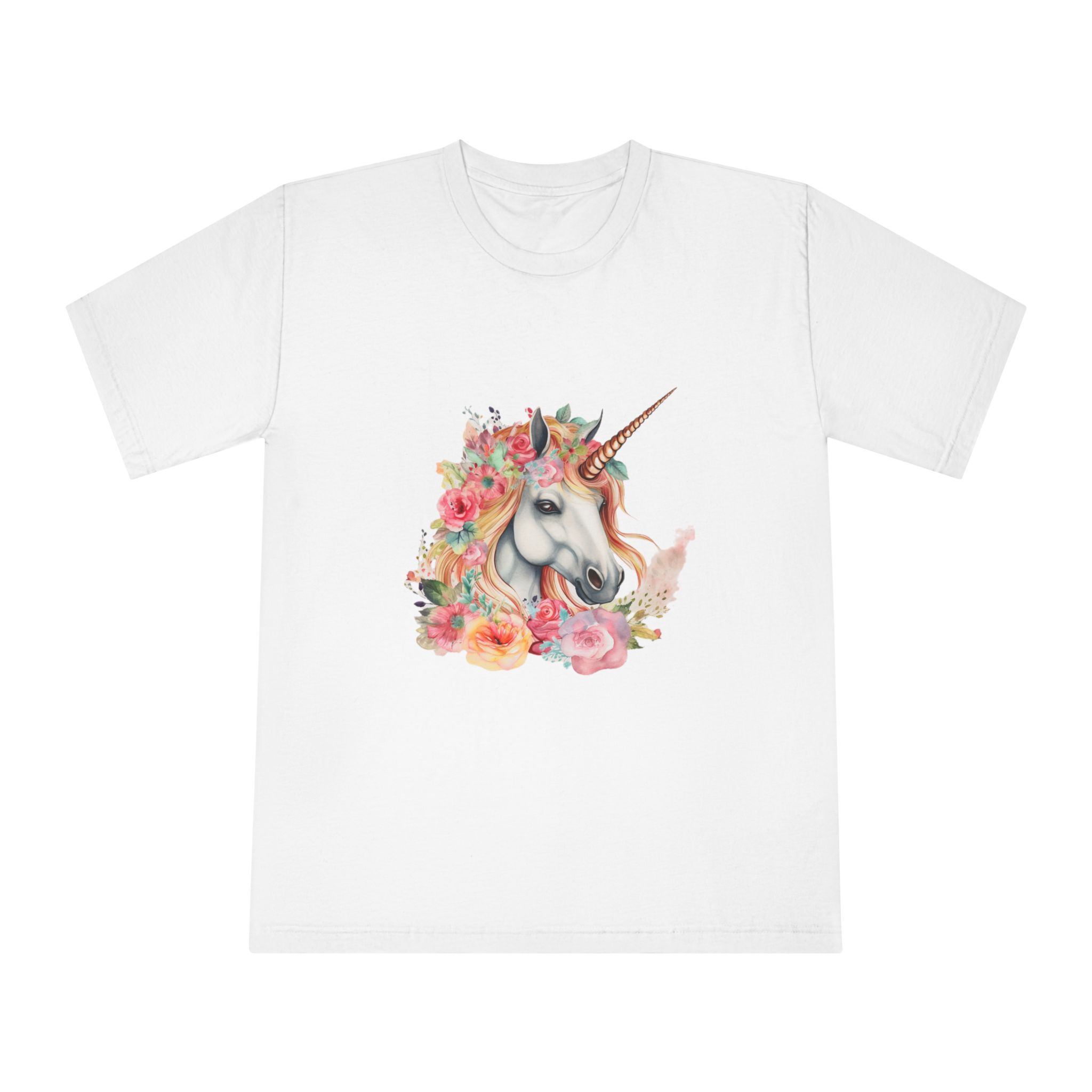 Unicorn With Flower Crown It (1) Unisex Classic Crewneck T Shirt