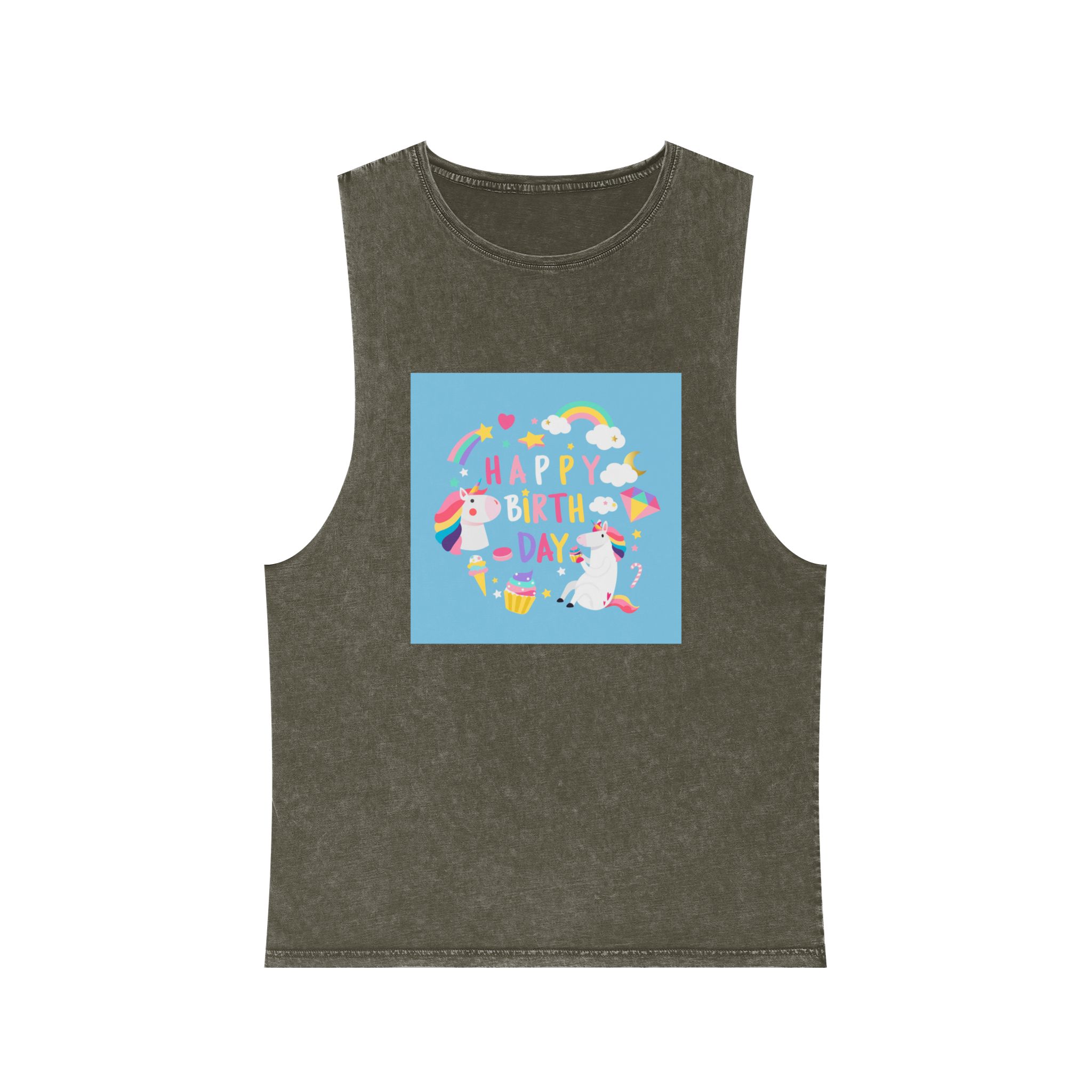 Unicorn V144 Unisex Stonewash Tank Top - Image 5