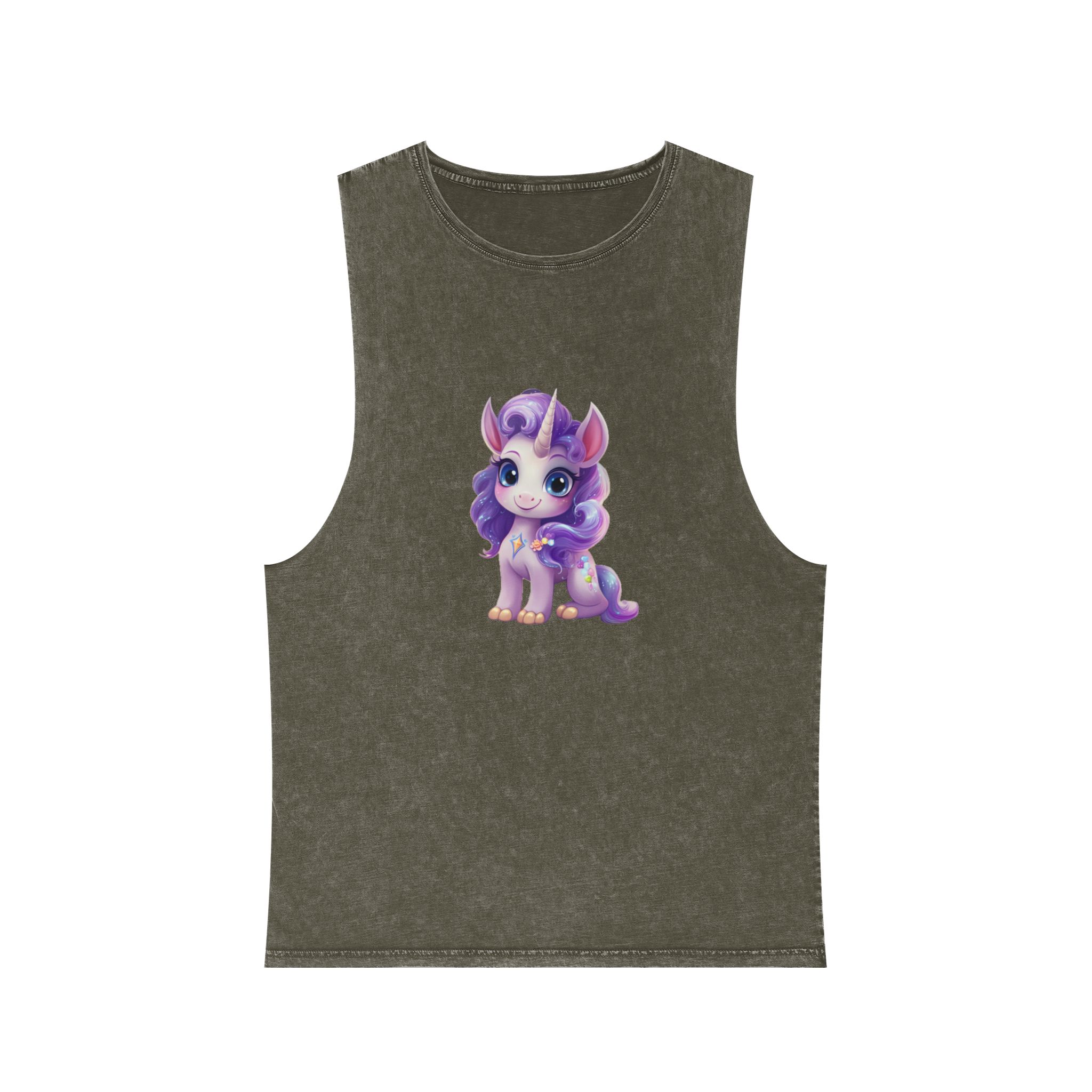 Beautiful Cute Baby Unicorn (8) Unisex Stonewash Tank Top - Image 5