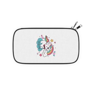 Cute Unicorn Cat With Rainbow Clouds Illustration Passport Wallet