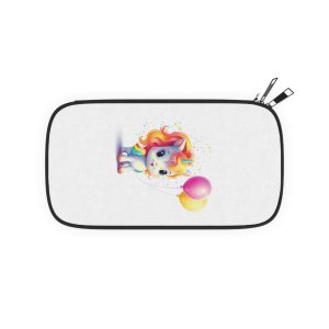 Cartoon Unicorn With Rainbow Mane Balloon Generative Ai (1) Passport Wallet