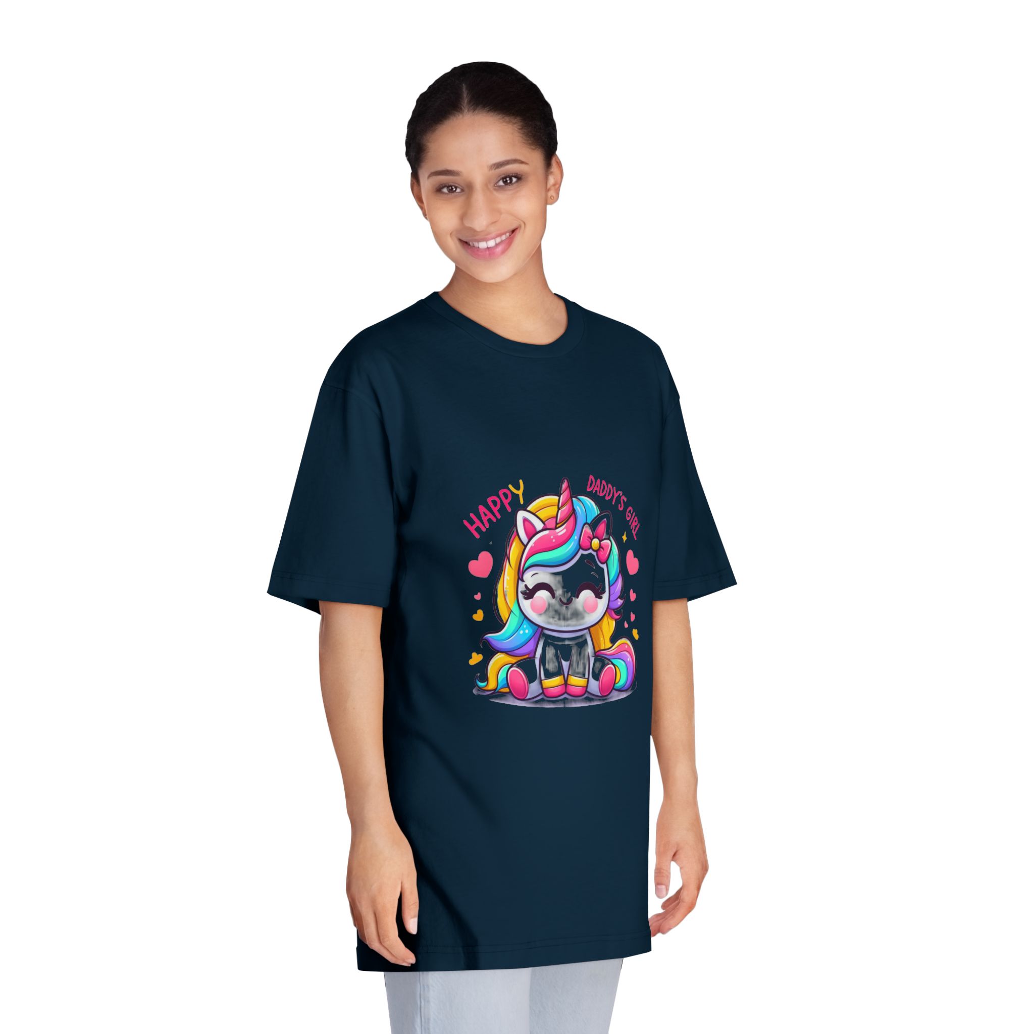 Happy Daddys Girl Unicorn Unisex Classic Crewneck T Shirt - Image 19