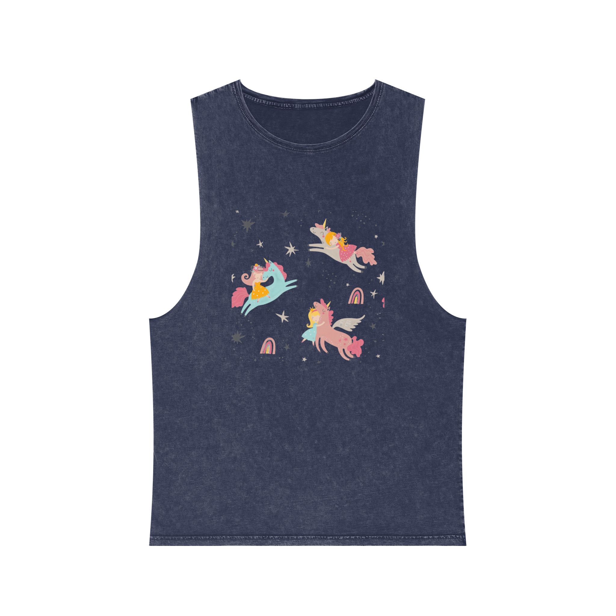 Princess With Unicorns February 2022 Unisex Stonewash Tank Top - Image 13