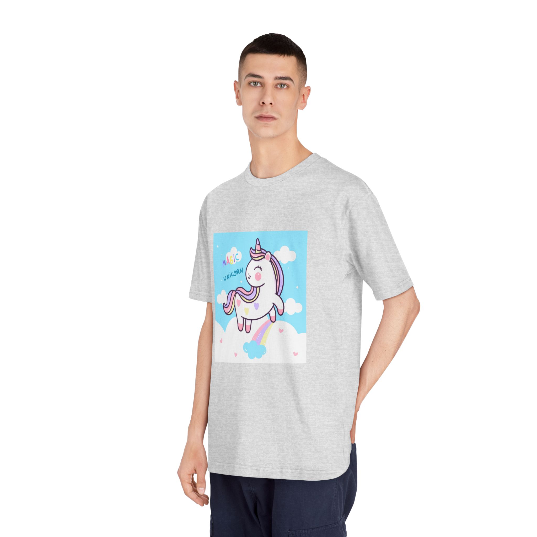 Unicorn Fly With Rainbow Kawaii Animal Unisex Classic Crewneck T Shirt - Image 16