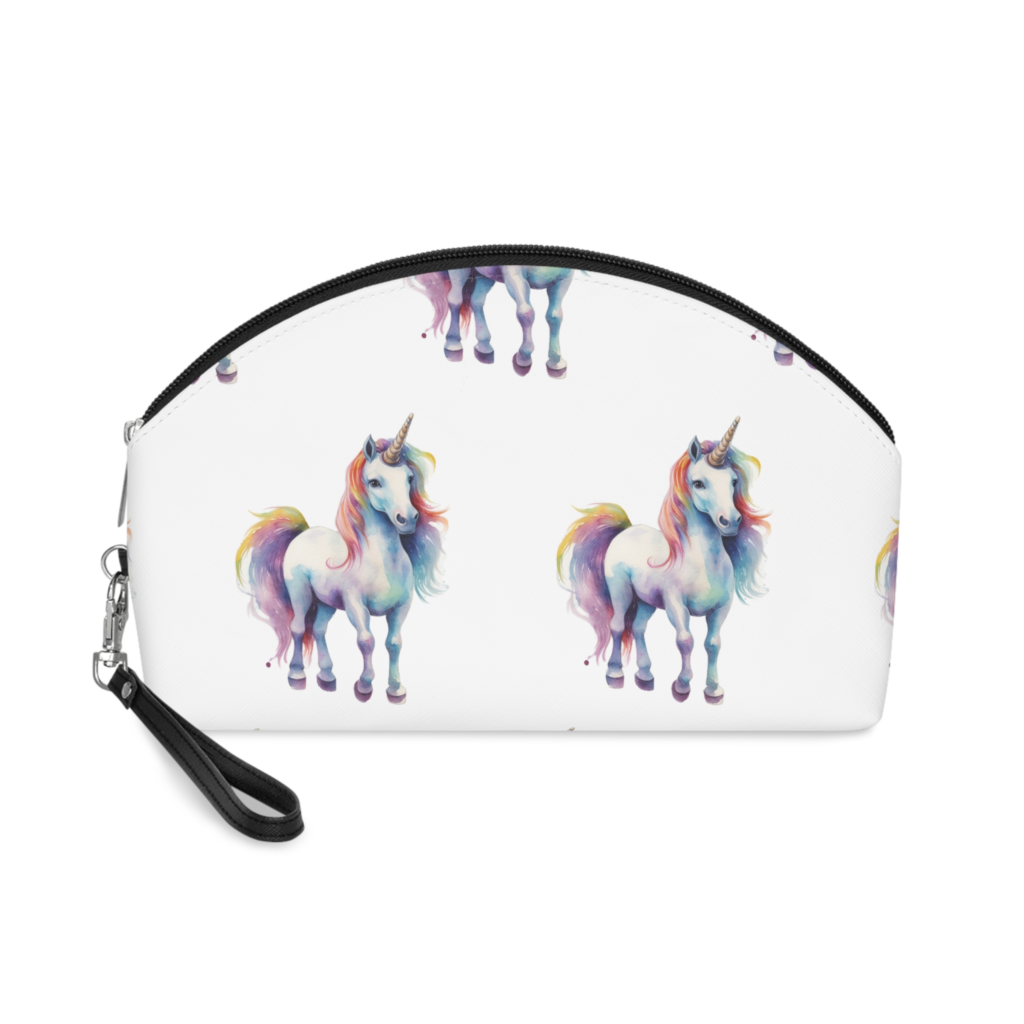 Painting Unicorn With Colorful Mane Long Mane Generative Ai Makeup Bag