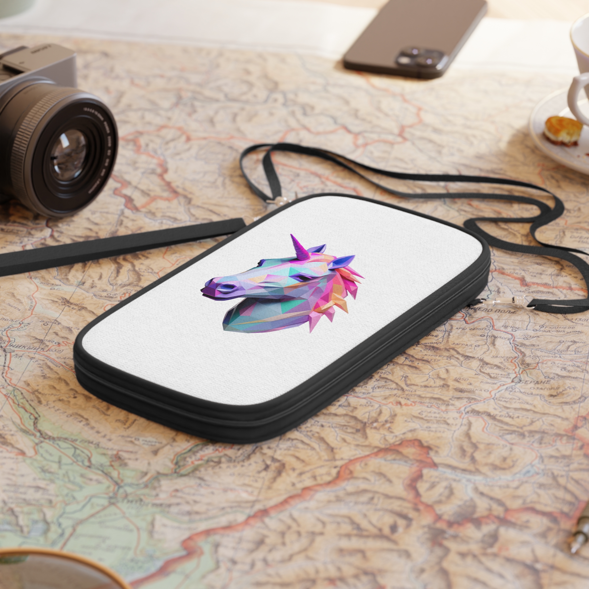 Fondo de “mythical Unicorn With Poly Style” Eliminado Passport Wallet - Image 4