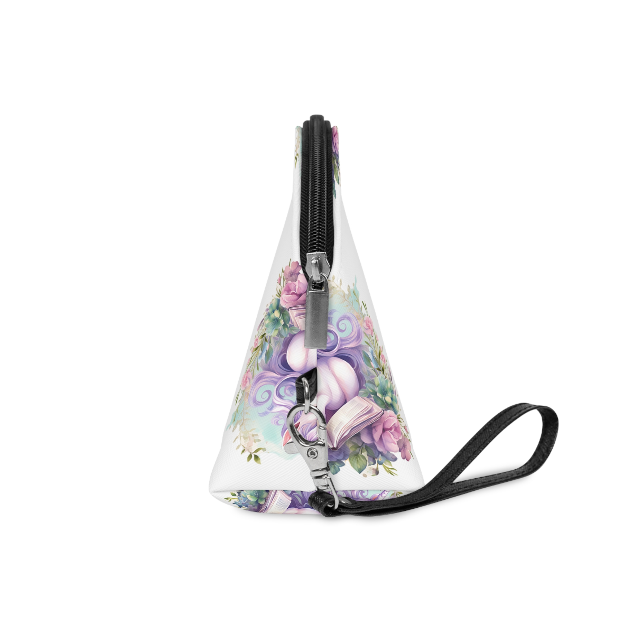 Watercolor Cozy Reading Book Set Hidden Realm Unicorns Fluffy Clipart Tshirt Isolated (1) Makeup Bag - Image 3