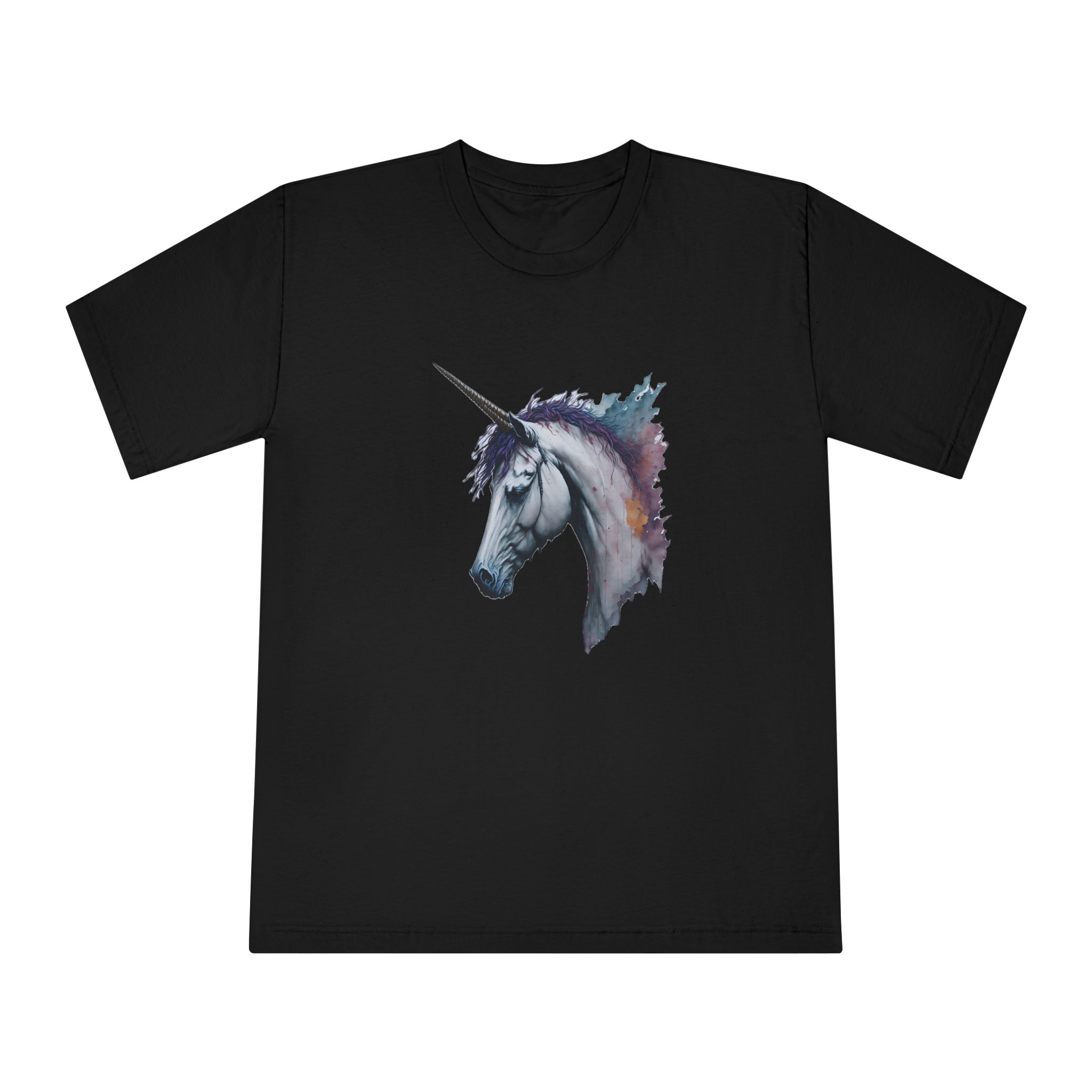 Illustration Unicorn Painted Watercolor Technique Generative Ai Decorative Painting Unisex Classic Crewneck T Shirt - Image 5