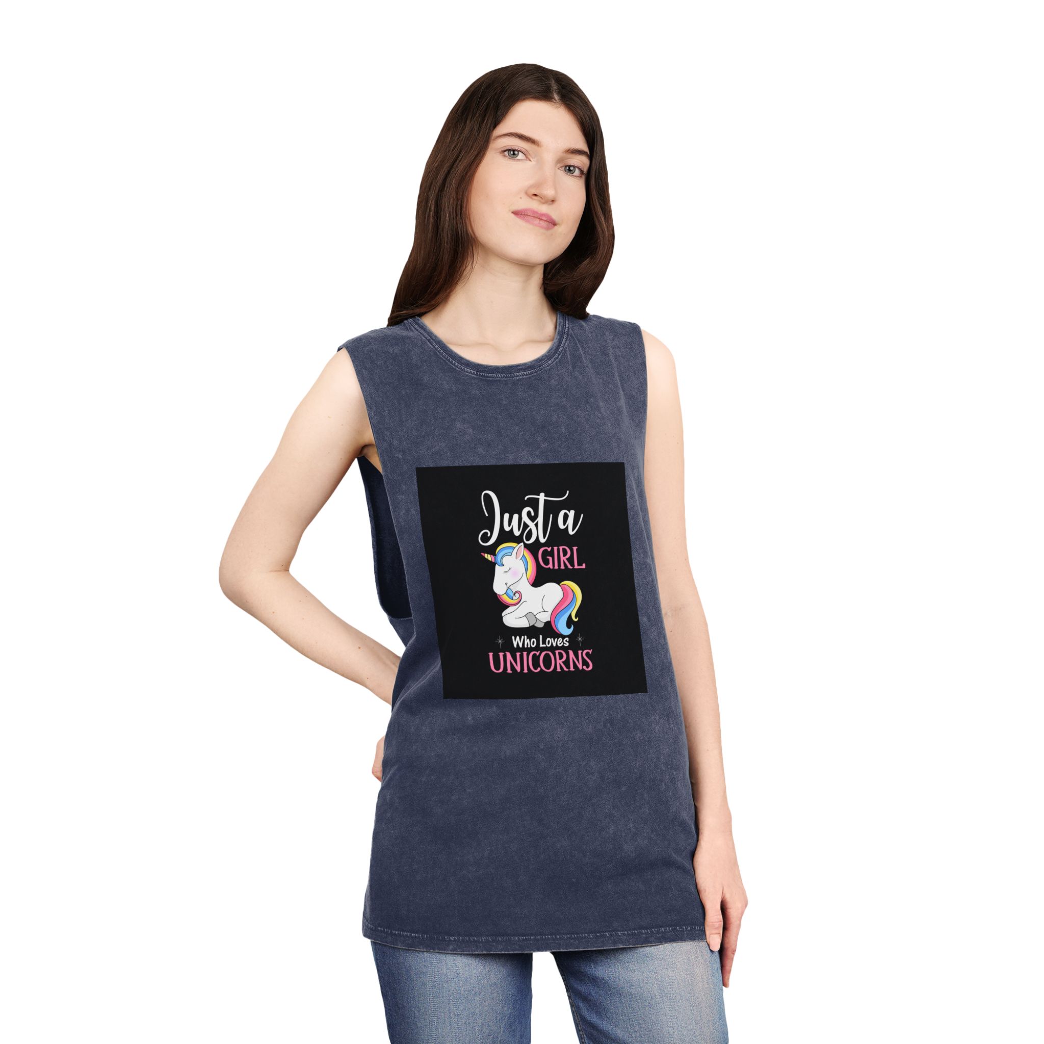 Unicorn 10 Unisex Stonewash Tank Top - Image 16
