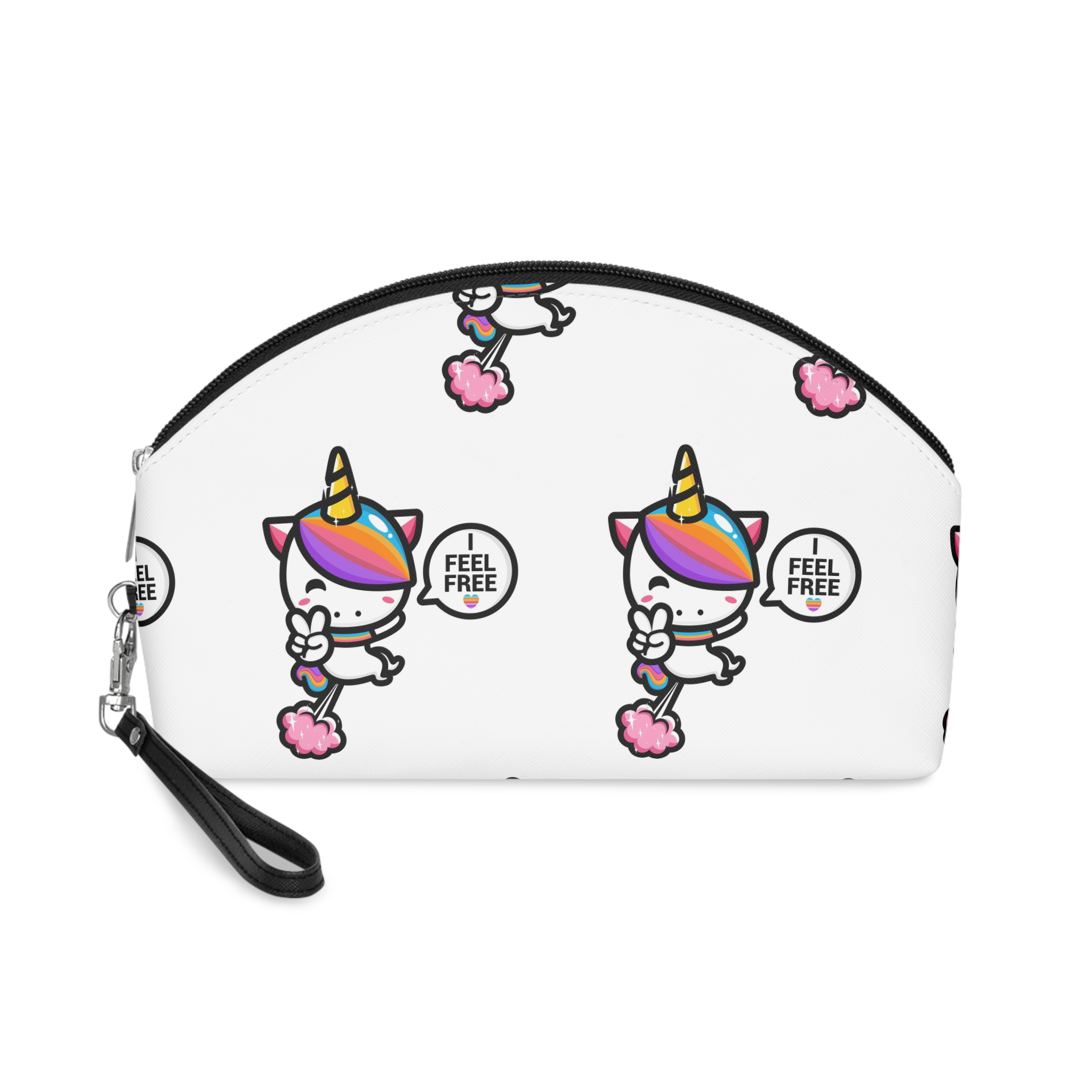 Cute Unicorn Is Flying With Fart Makeup Bag