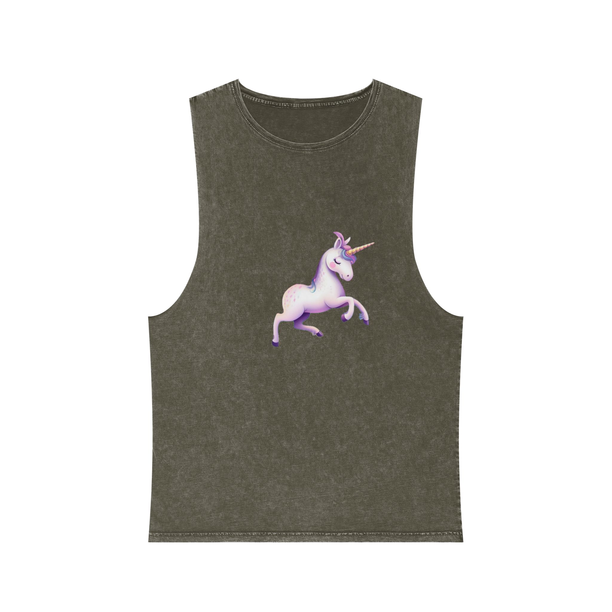 Beautiful Unicorn Running Magical Meadow Unicorn Background Images Whimsical Unicorn (47) Unisex Stonewash Tank Top - Image 5