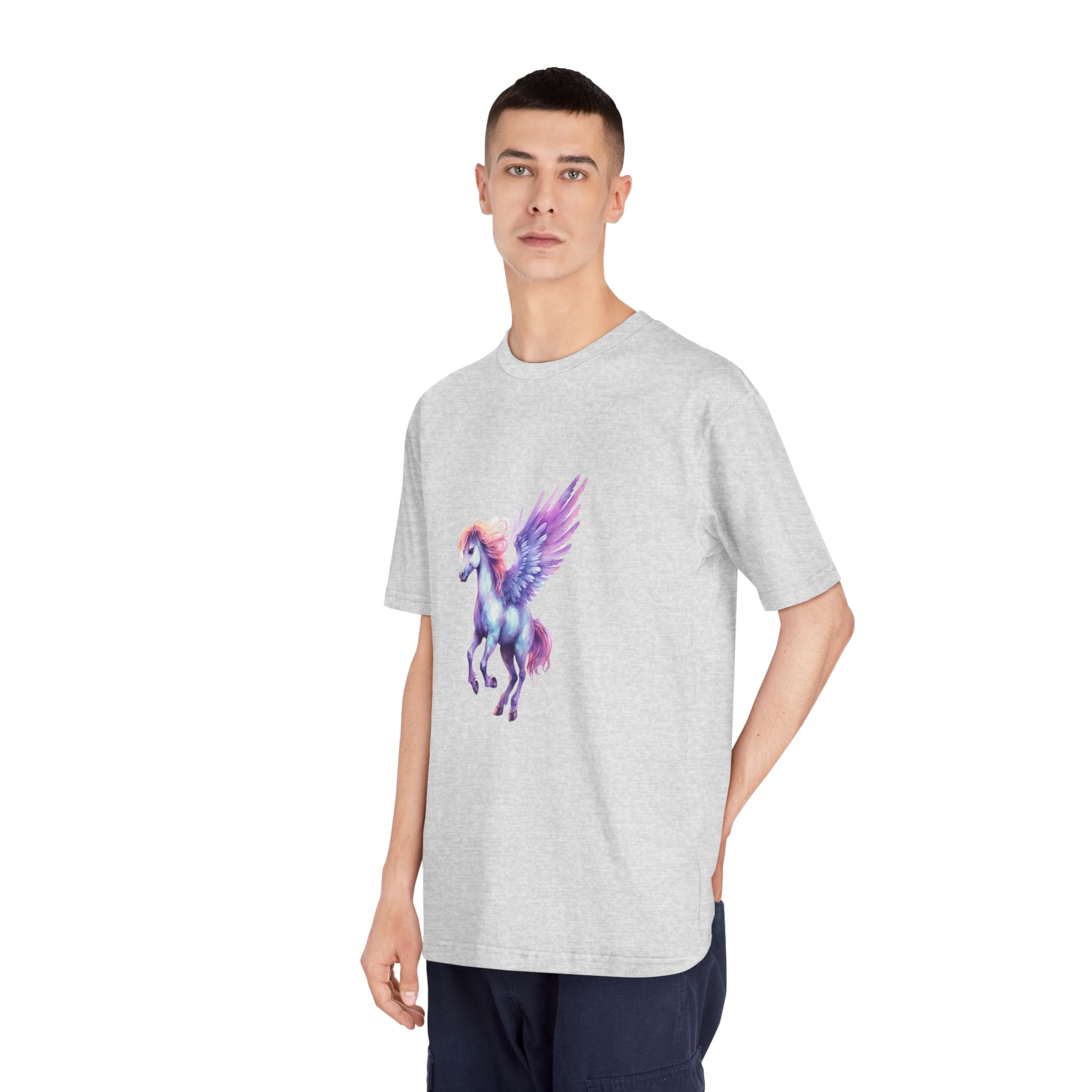 Pegasus Watercolor Clipart Cute Isolated White Background With Generative Ai Technology Unisex Classic Crewneck T Shirt - Image 16