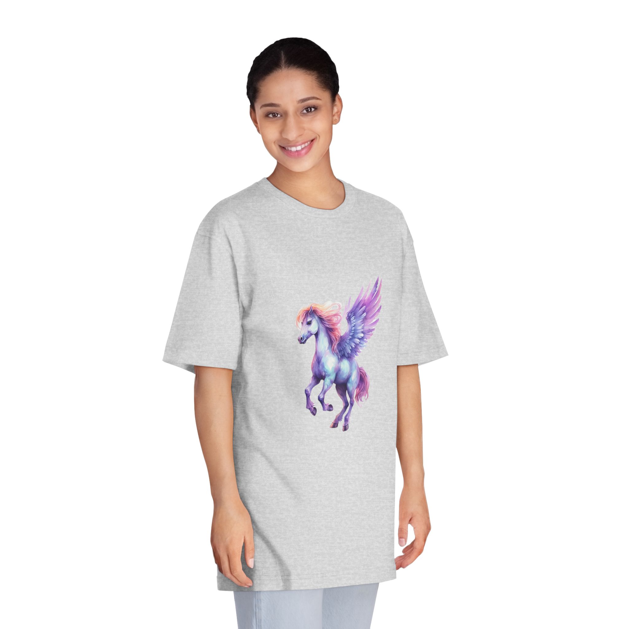 Pegasus Watercolor Clipart Cute Isolated White Background With Generative Ai Technology Unisex Classic Crewneck T Shirt - Image 15