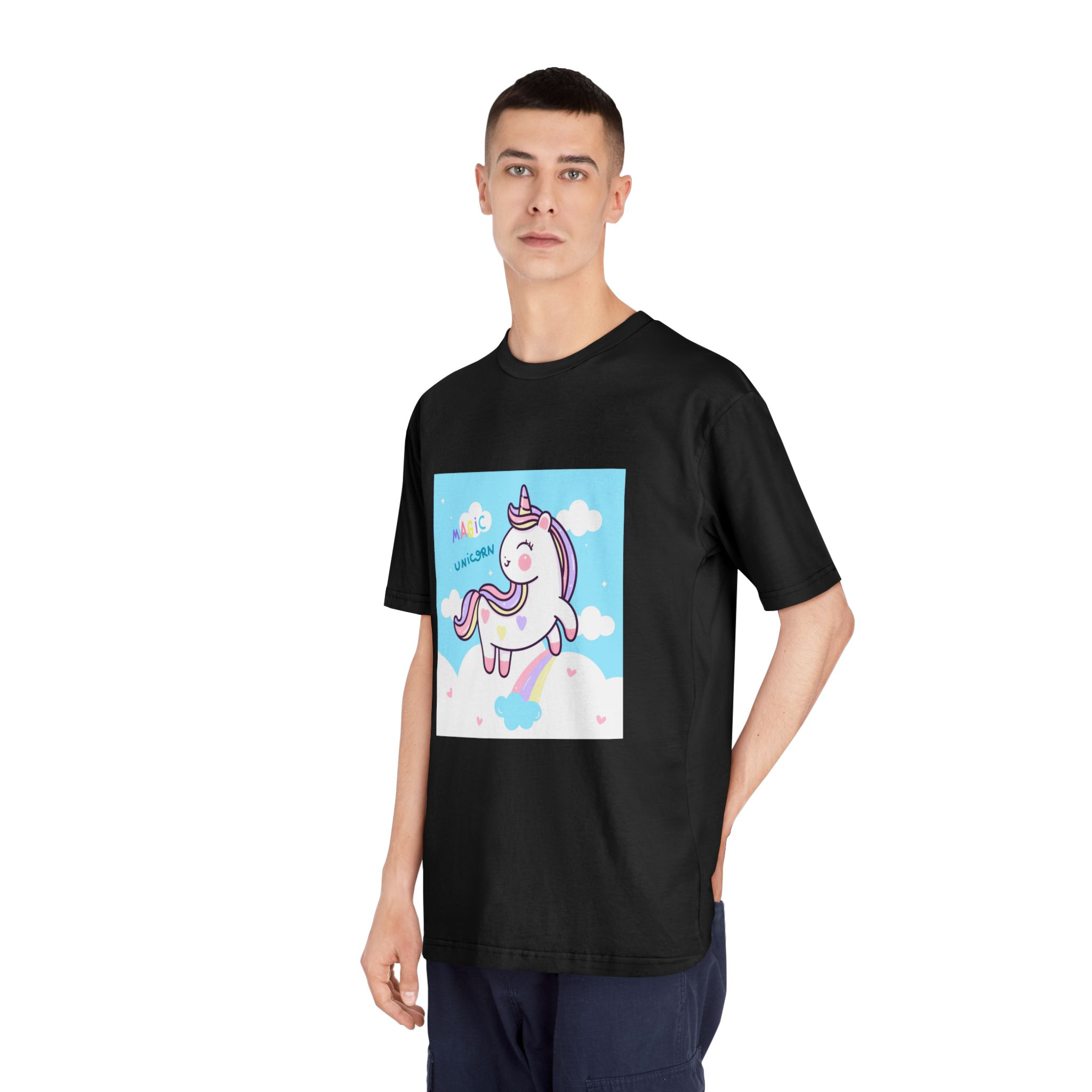 Unicorn Fly With Rainbow Kawaii Animal Unisex Classic Crewneck T Shirt - Image 8