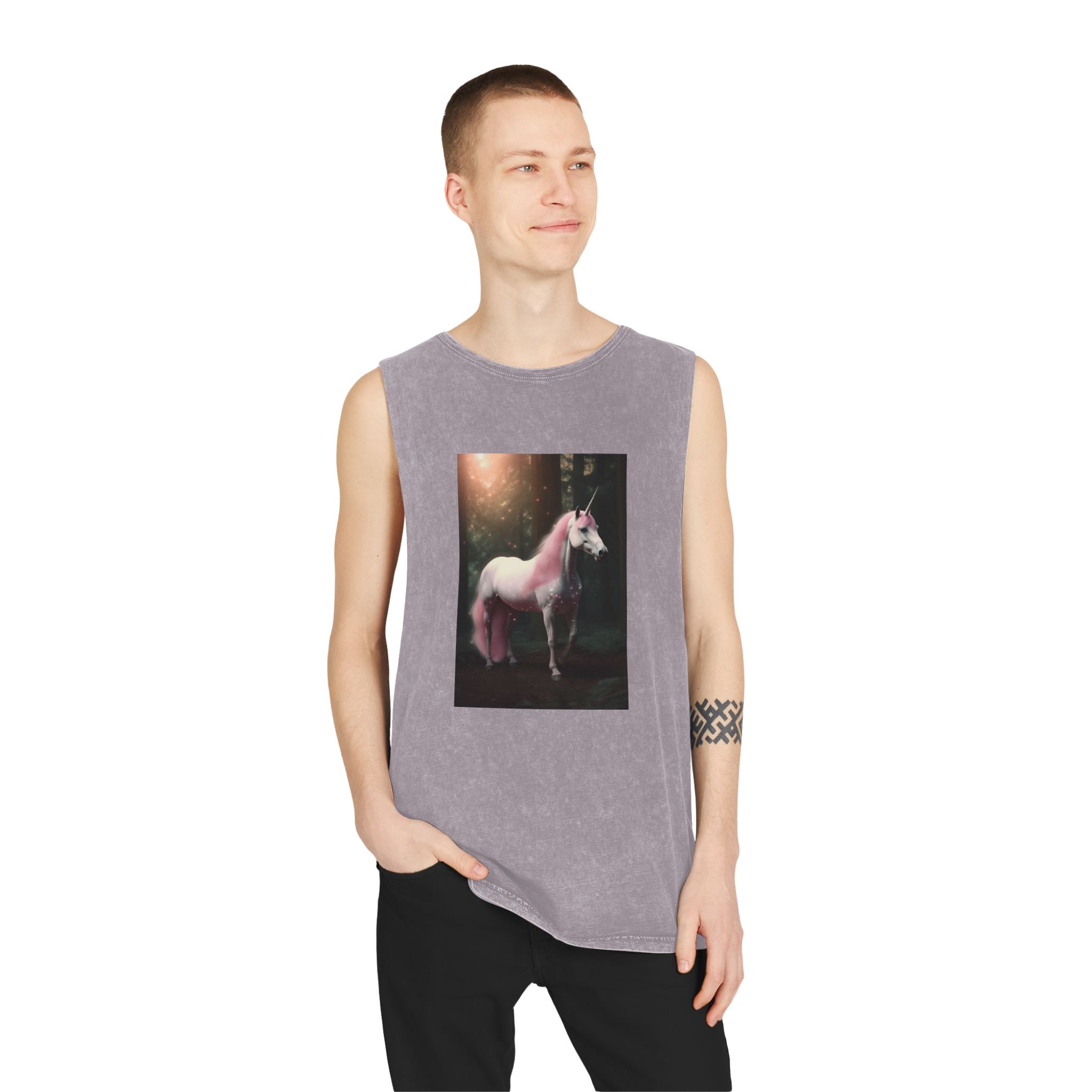 Magical Mythical Unicorn Creature Unisex Stonewash Tank Top - Image 19