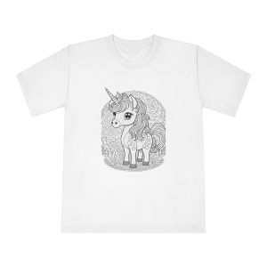 Fantasy Unicorn Coloring Pages Unisex Classic Crewneck T Shirt
