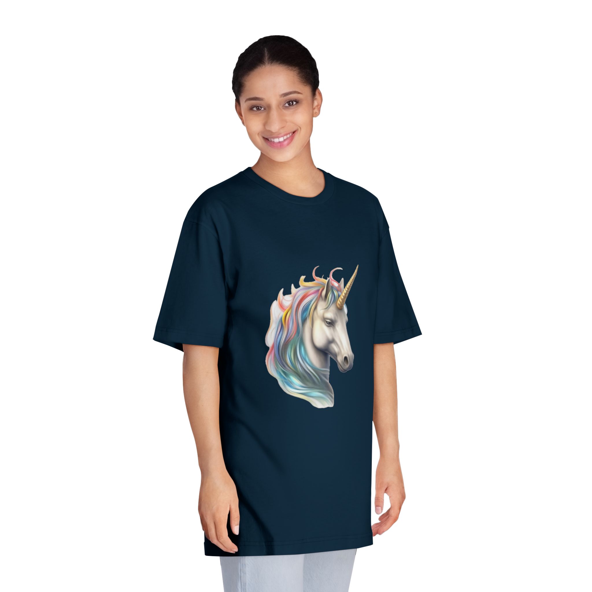 There Is Drawing Unicorn With Colorful Mane Generative Ai Unisex Classic Crewneck T Shirt - Image 19