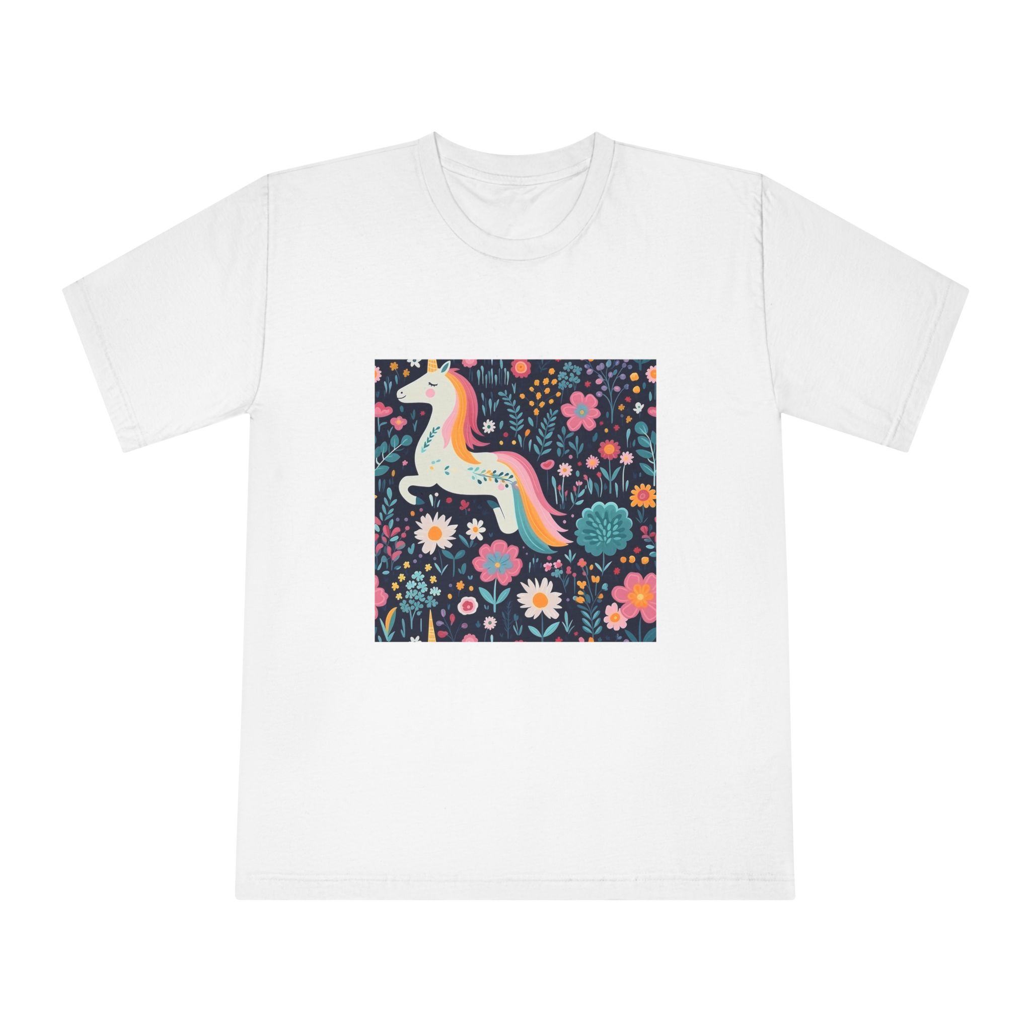 Childish Seamless Pattern Background With Colorful Unicorns (1) Unisex Classic Crewneck T Shirt