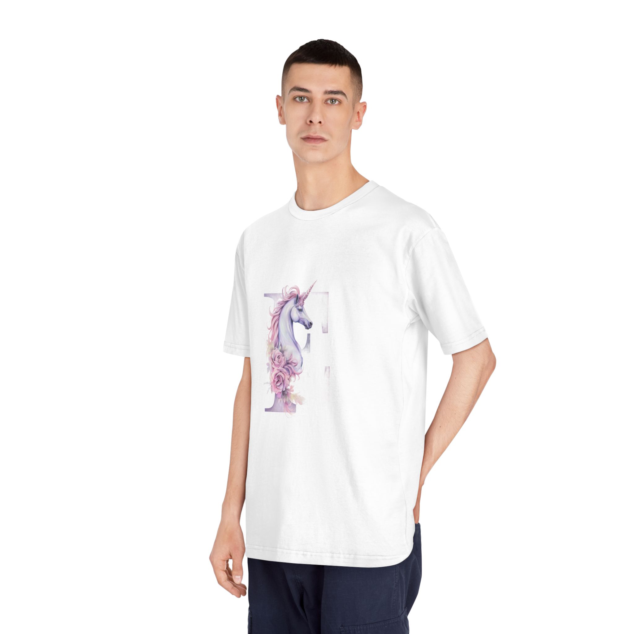 There Is Unicorn With Long Mane Flowers It Generative Ai (1) Unisex Classic Crewneck T Shirt - Image 4