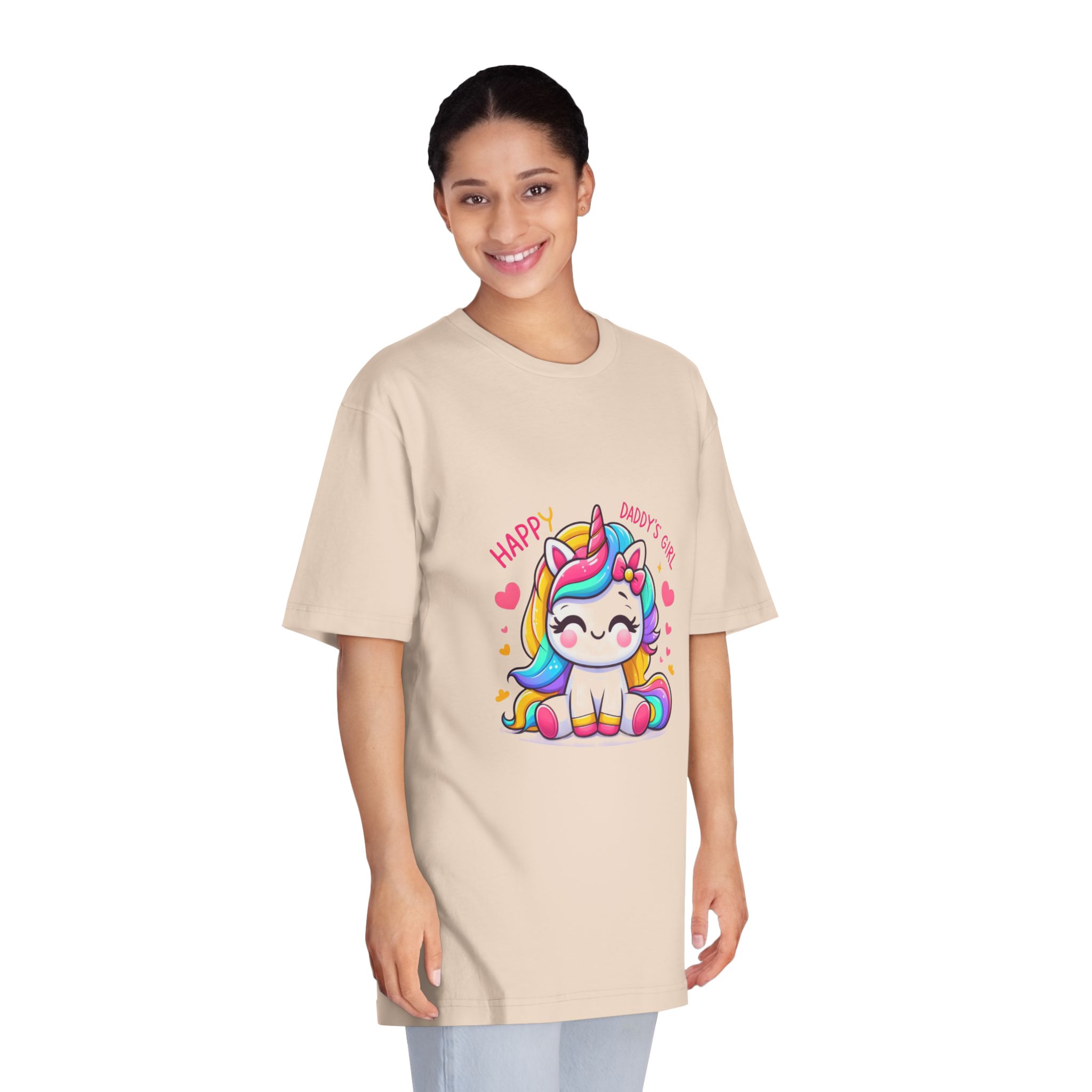 Happy Daddys Girl Unicorn Unisex Classic Crewneck T Shirt - Image 11