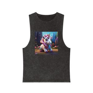 Animated Unicorn Children Generated By Ai (10) Unisex Stonewash Tank Top