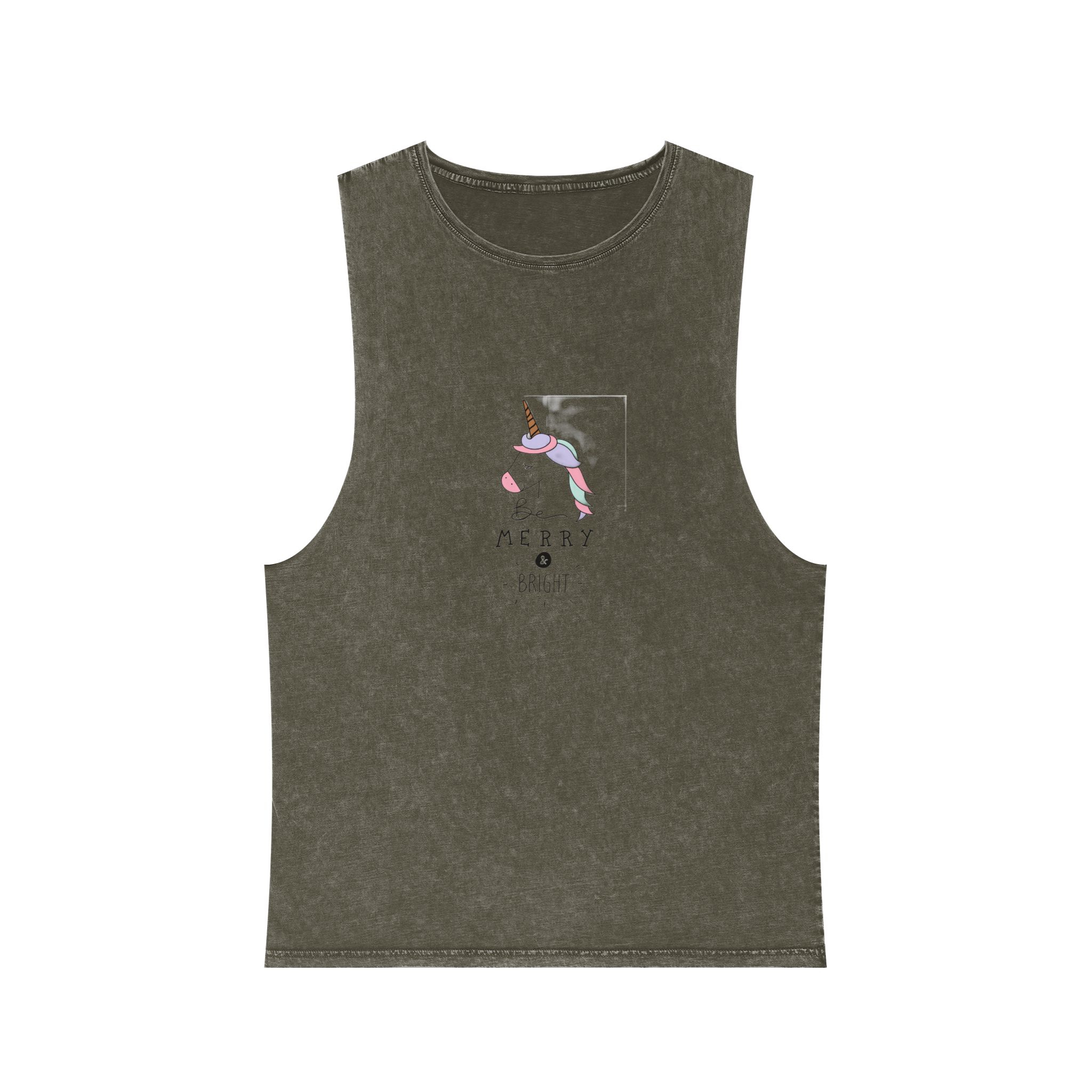 Christmas Card Unisex Stonewash Tank Top - Image 5