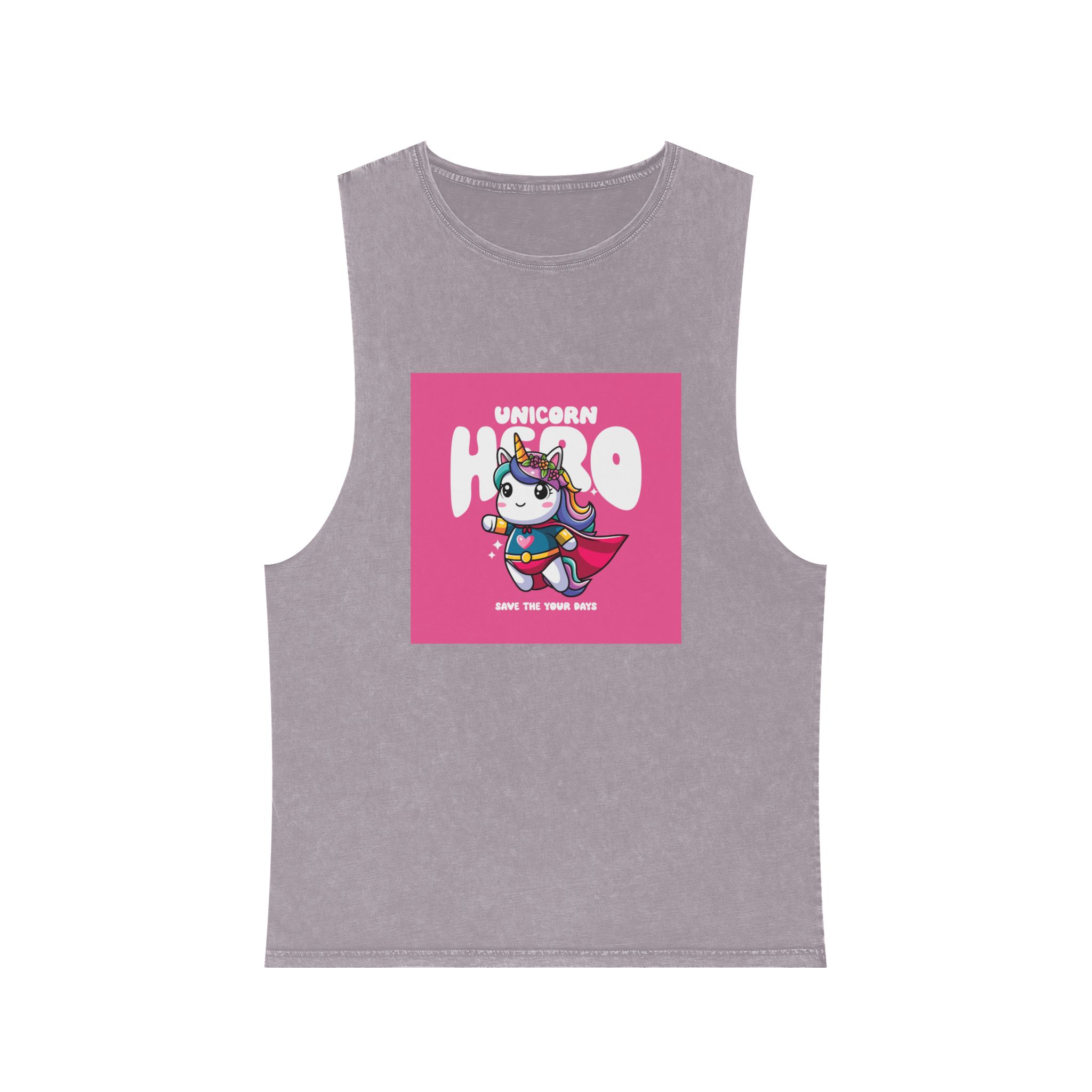 Unicorn Hero Unisex Stonewash Tank Top - Image 17