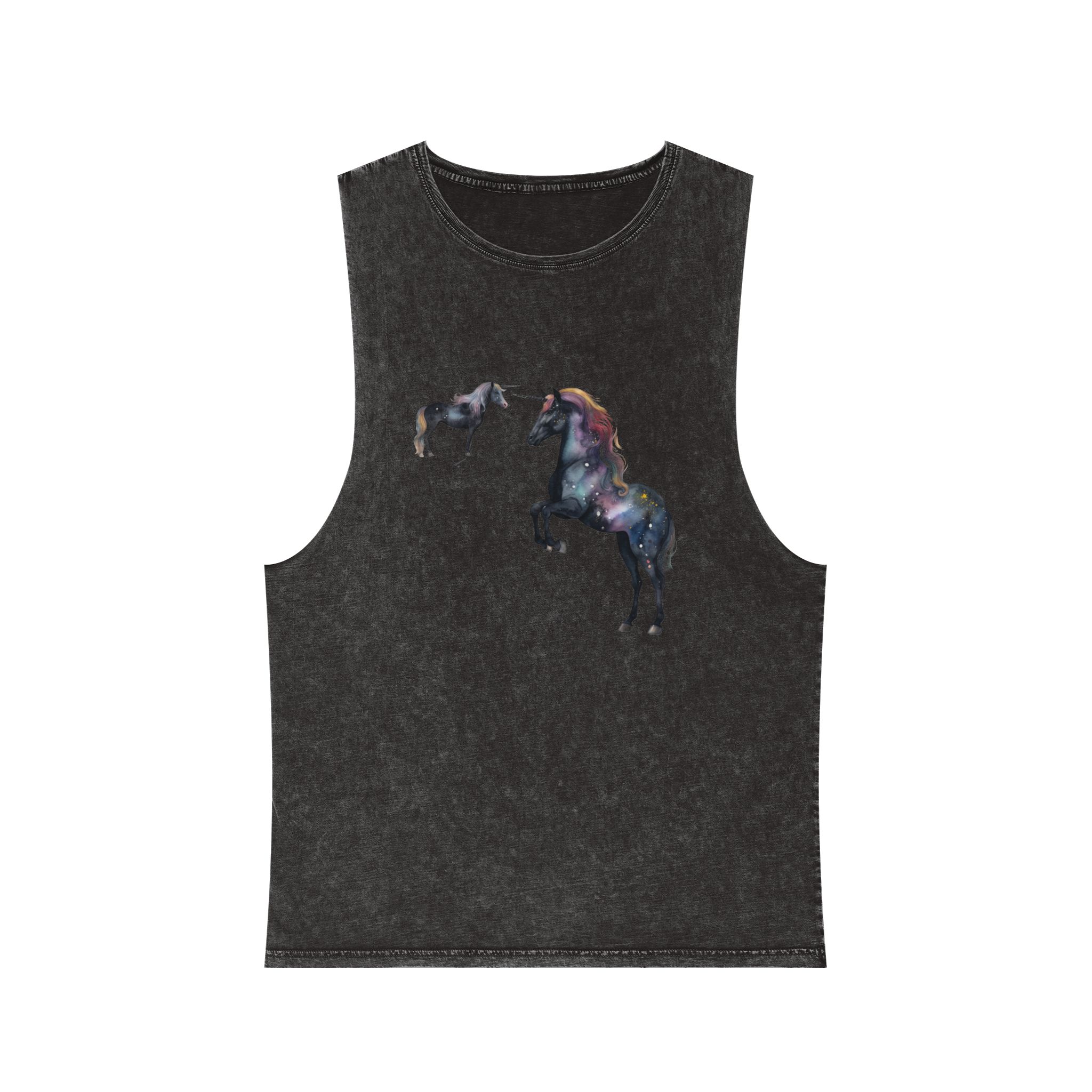 There Are Lot Different Unicorns That Are Painted Watercolor Generative Ai Unisex Stonewash Tank Top