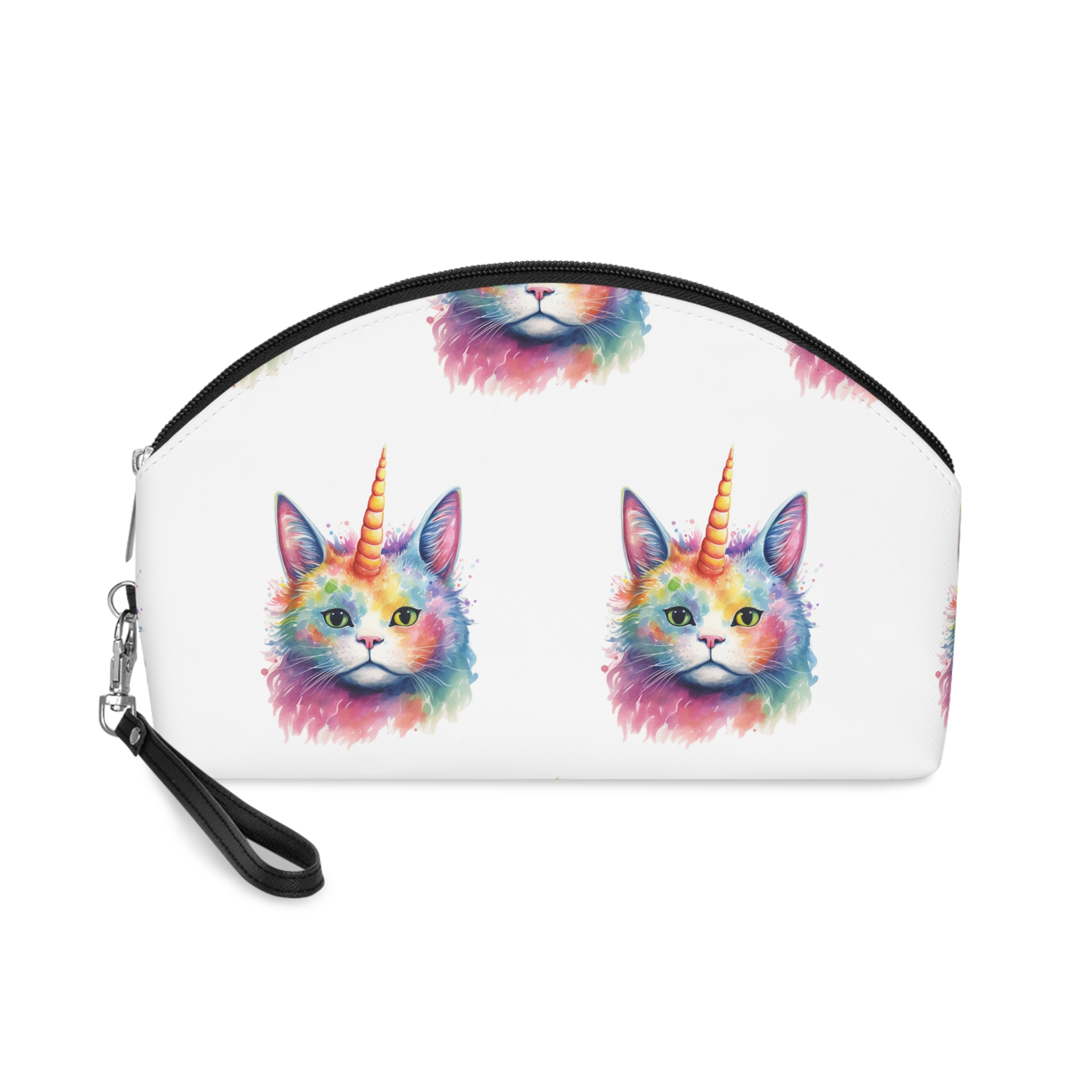 There Is Cat With Unicorn Horn Its Head Generative Ai Makeup Bag