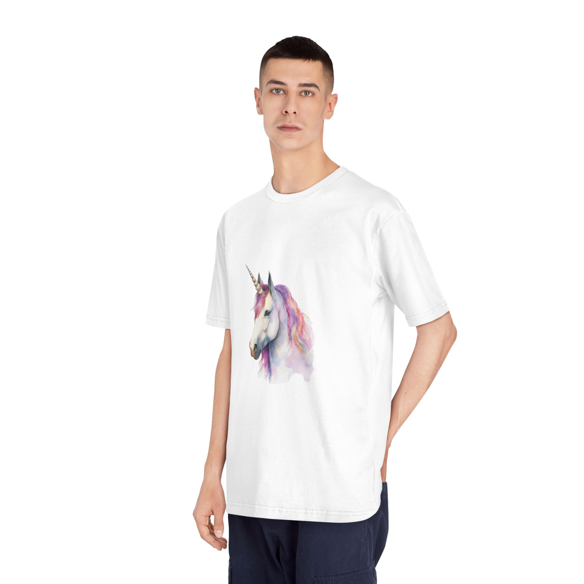 Unicorn With Purple Mane Pink Tail Unisex Classic Crewneck T Shirt - Image 4