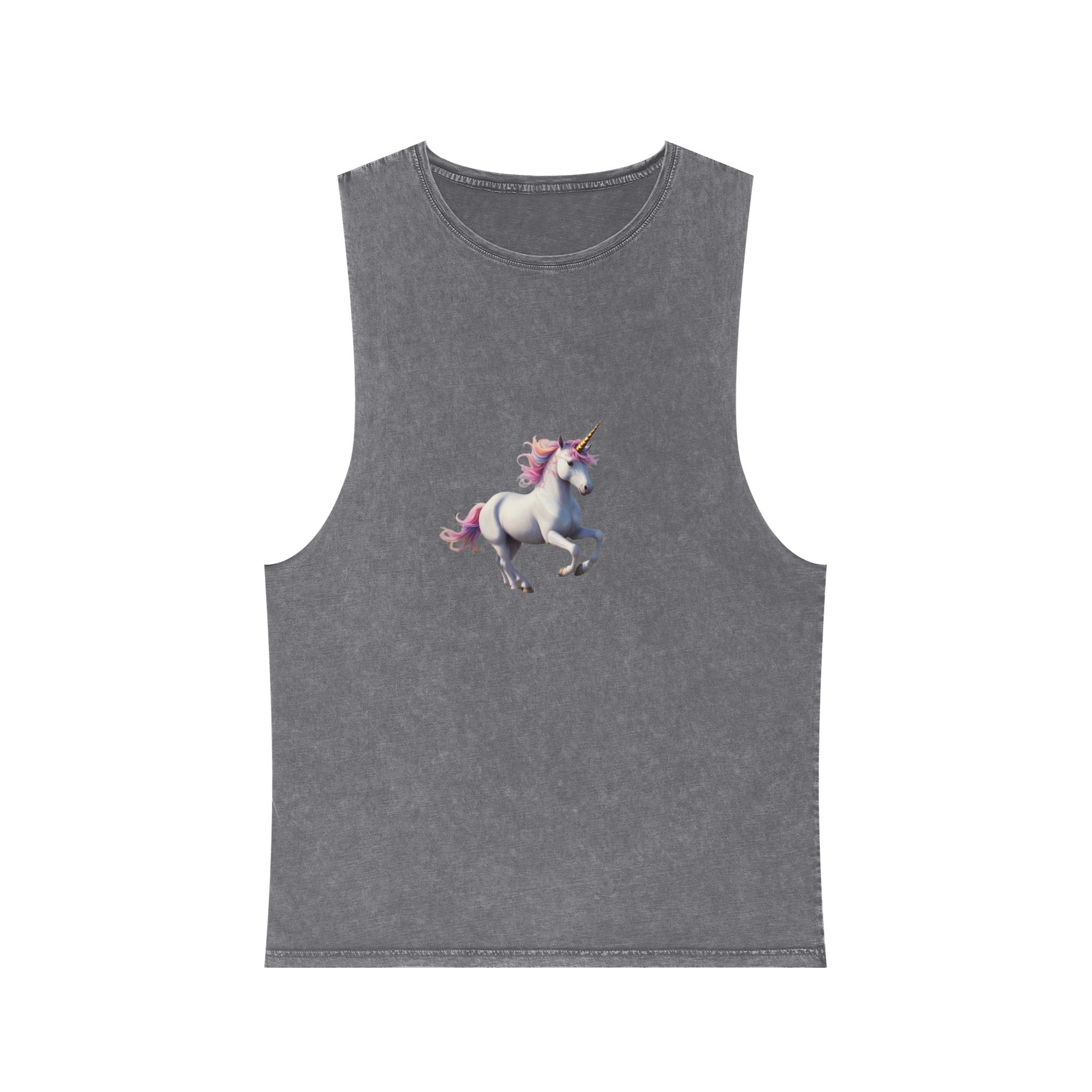 Beautiful Unicorn Running Magical Meadow Unicorn Background Images Whimsical Unicorn (85) Unisex Stonewash Tank Top - Image 9