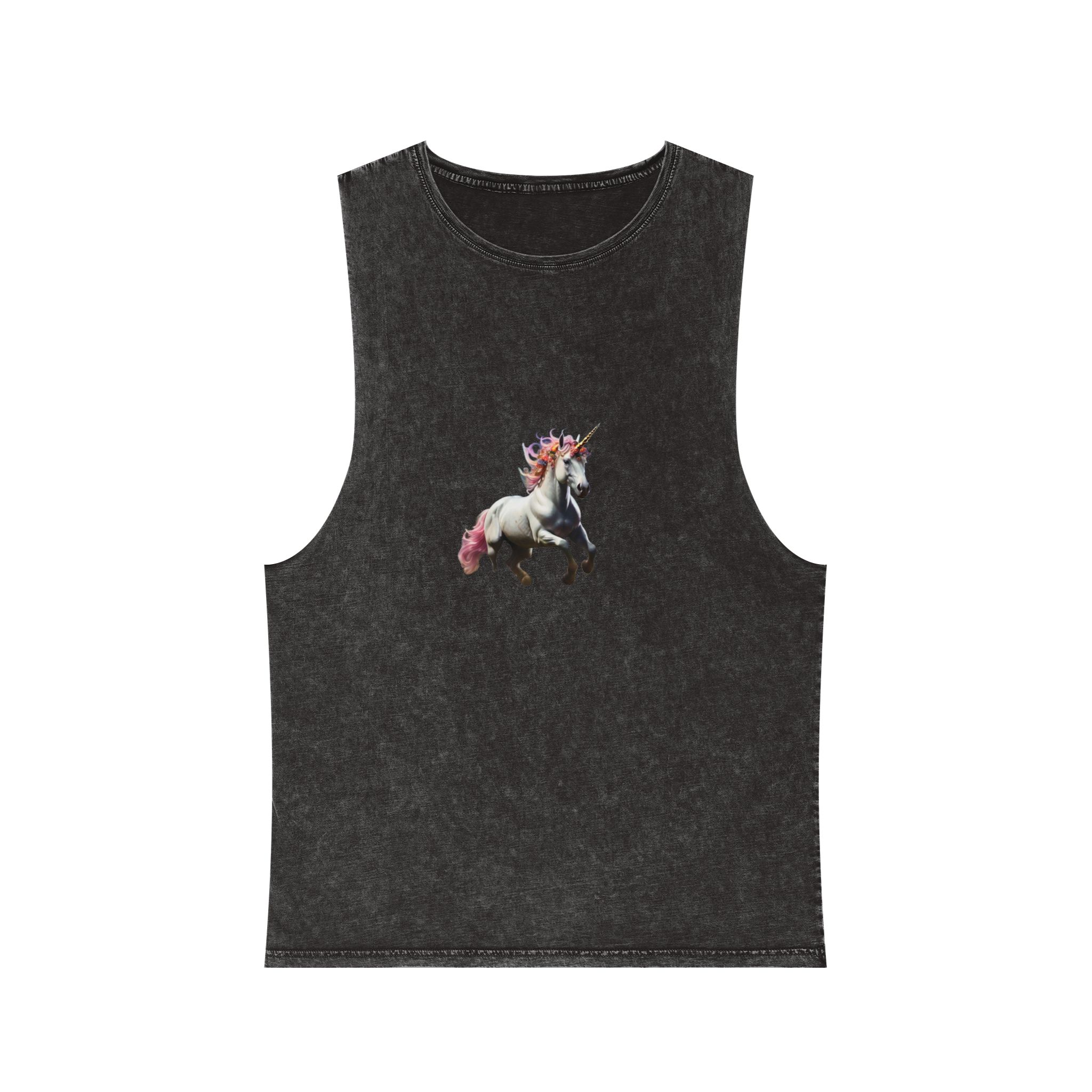 Beautiful Unicorn Running Magical Meadow Unicorn Background Images Whimsical Unicorn (23) Unisex Stonewash Tank Top