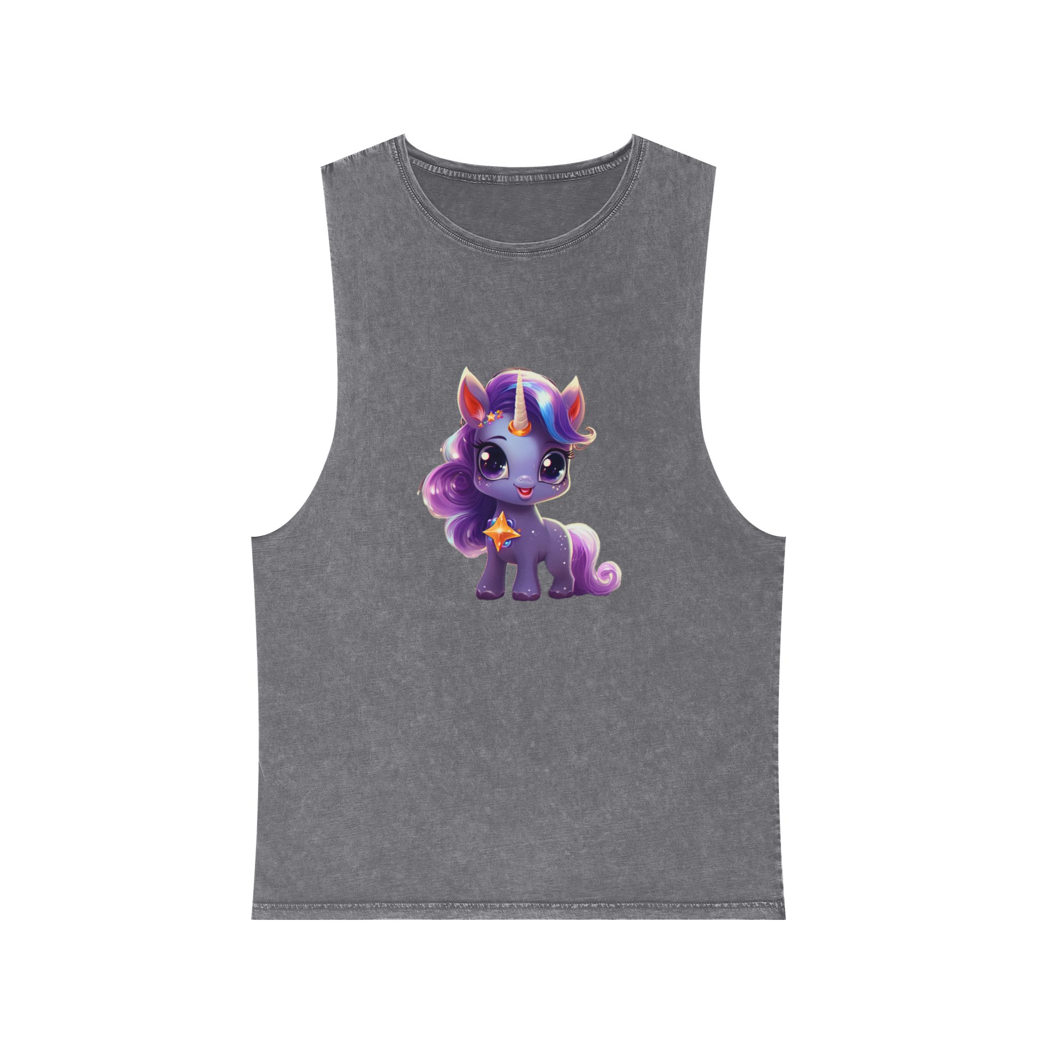 Beautiful Cute Baby Unicorn (6) Unisex Stonewash Tank Top - Image 9