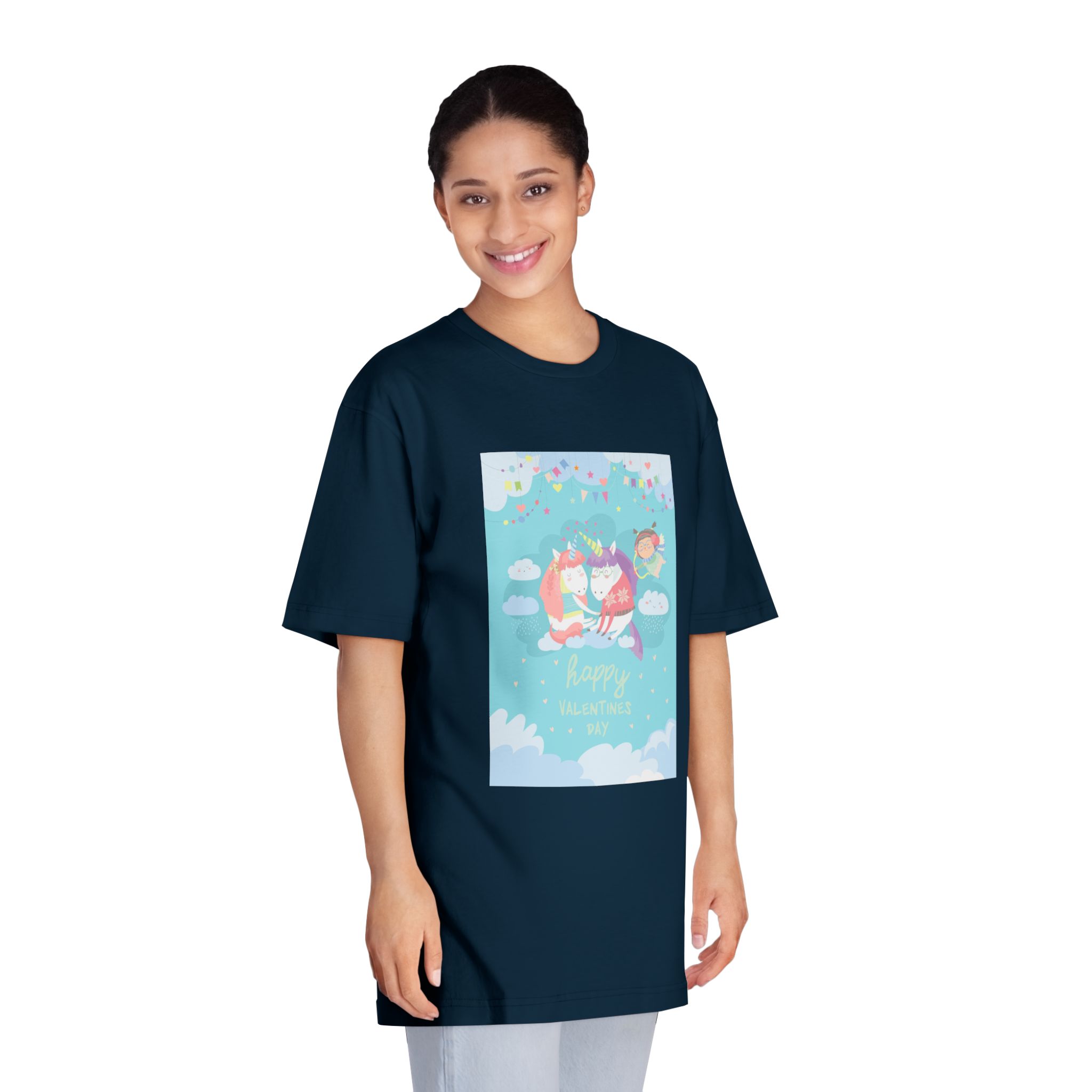 Cute Card With Fairy Unicorns Love Unisex Classic Crewneck T Shirt - Image 19