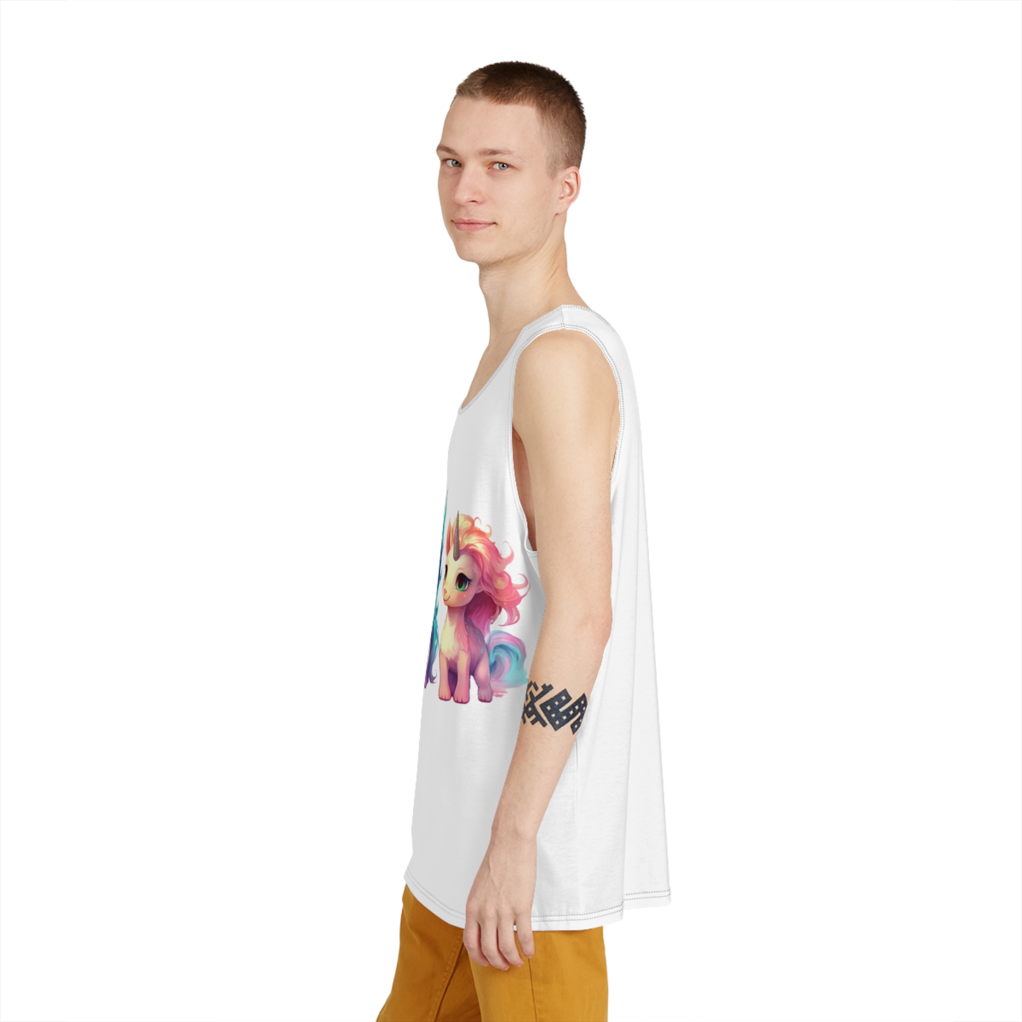 Three Unicorns Are Sitting Row Mens Tank Aop