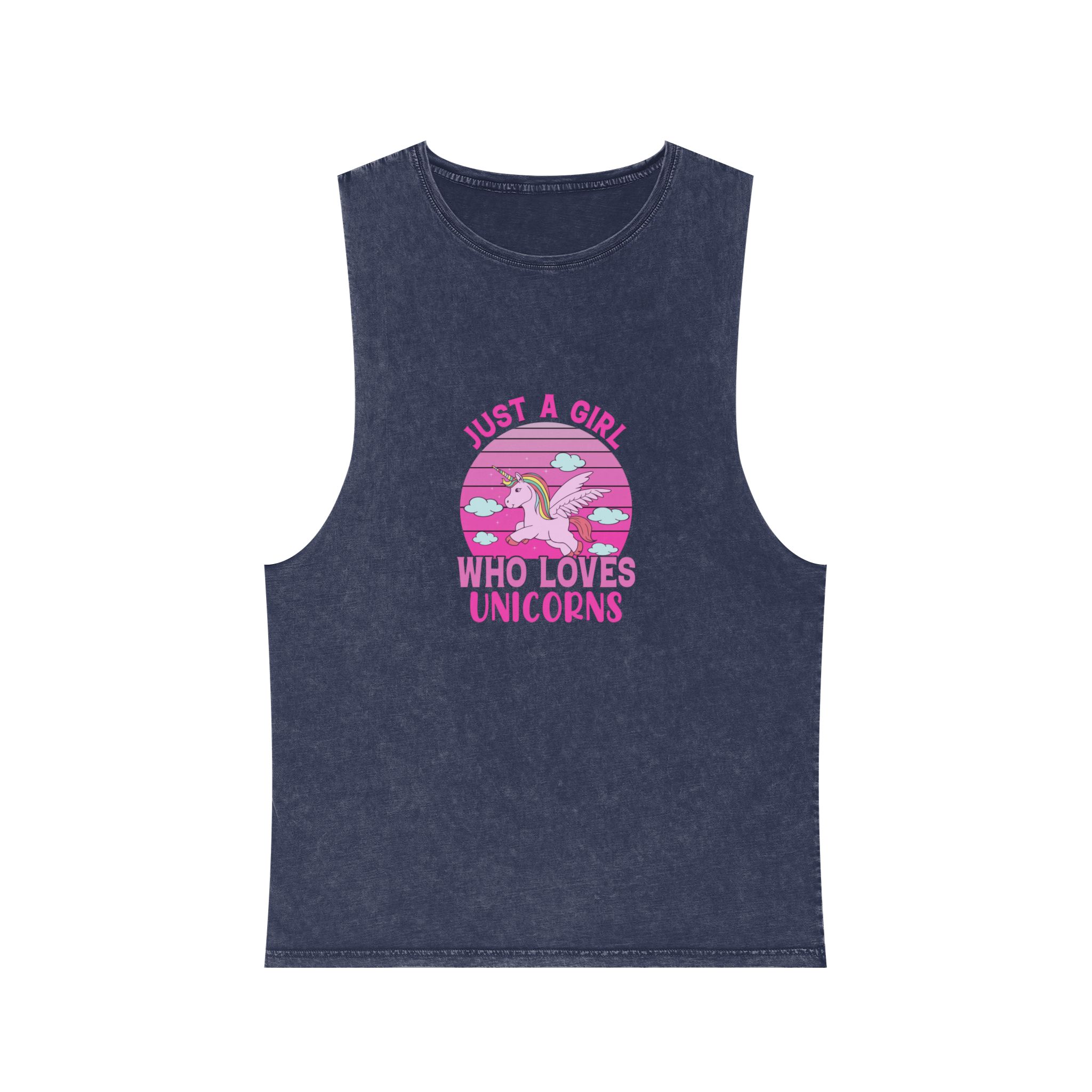 Just A Girl Who Loves Unicorns Unisex Stonewash Tank Top - Image 13